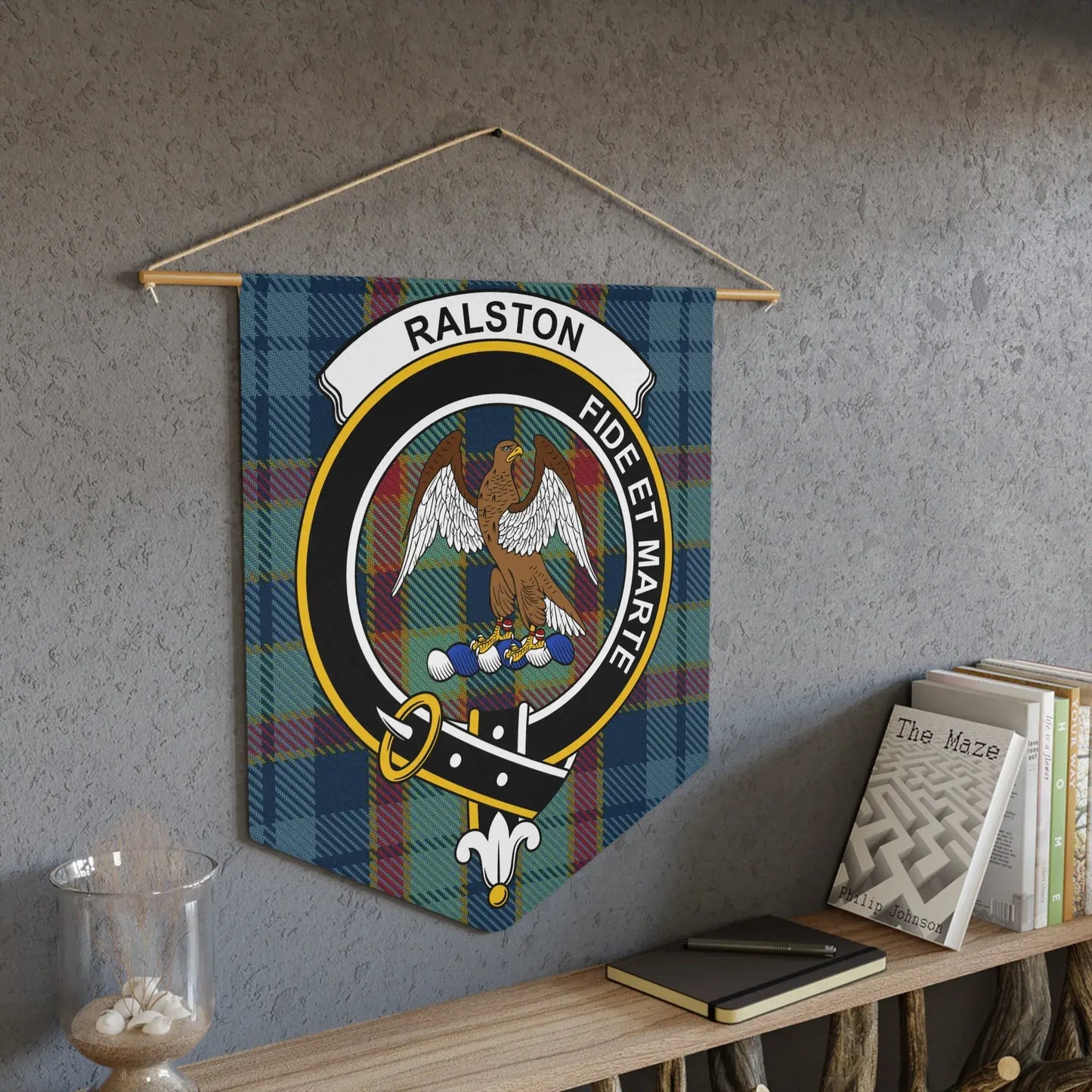 Ralston Family Plaid Crest hanging wall banner product type