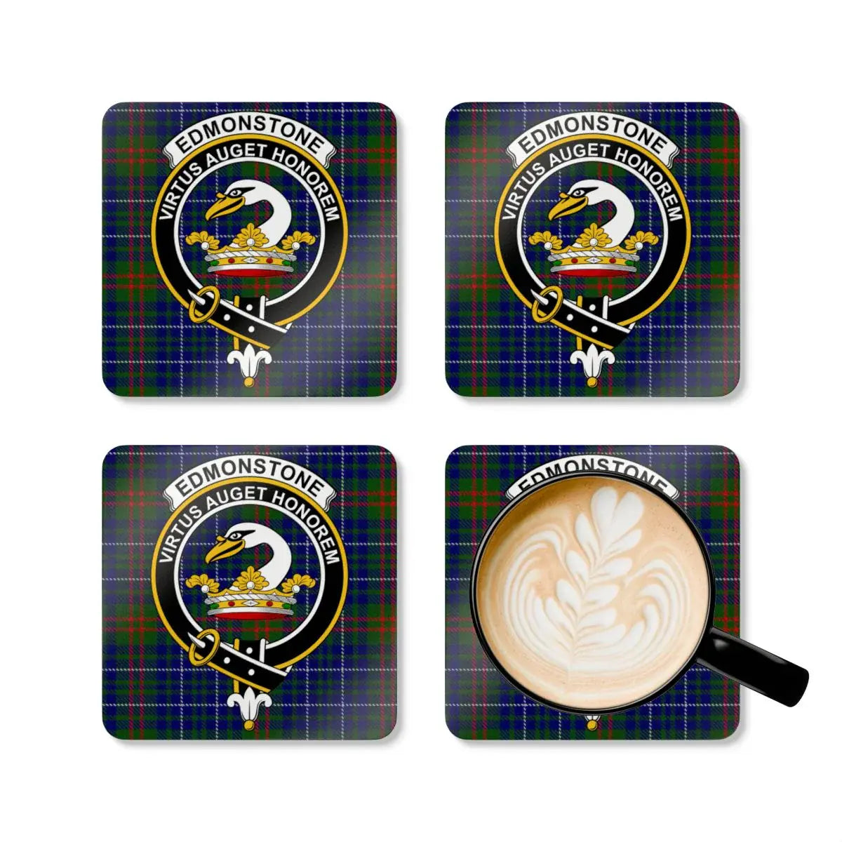 Edmonstone Virtus Auget Honorem Scottish Clans Coasters product type