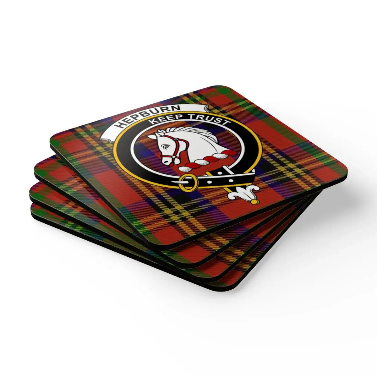 Hepburn Keep Trust Plaid Design Coaster Set product type