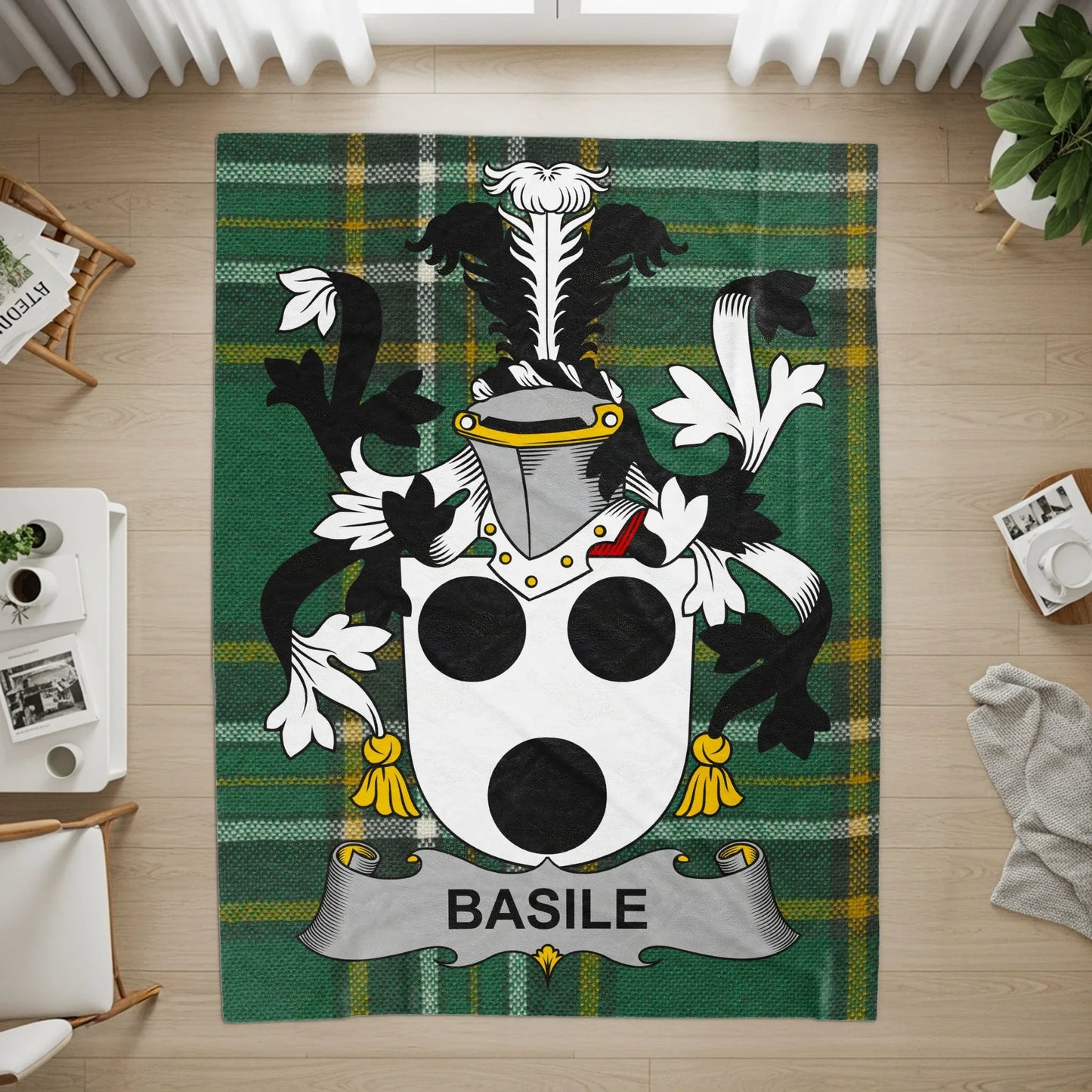 Basile Family Crest Tartan Plaid Patterned Product