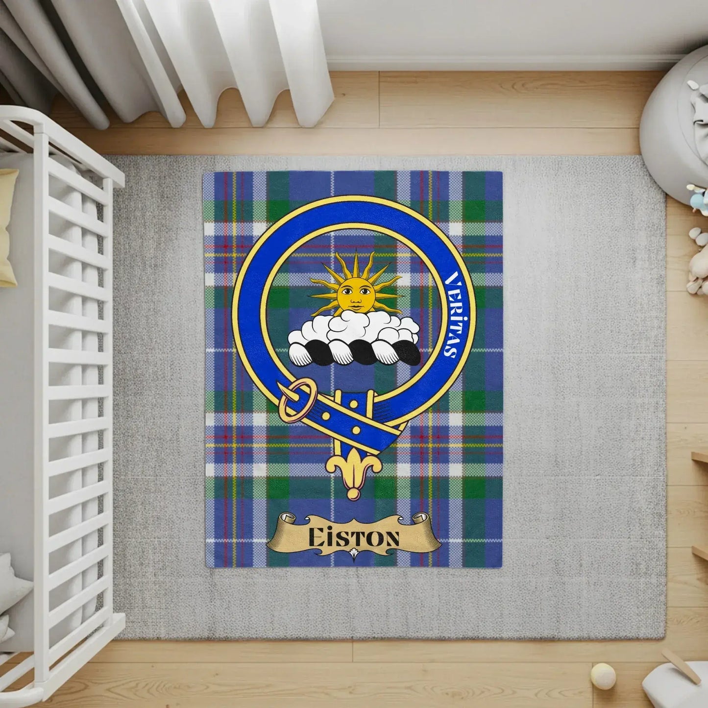 Veritas Clan Eiston Badge Plaid Print Floor Rug product
