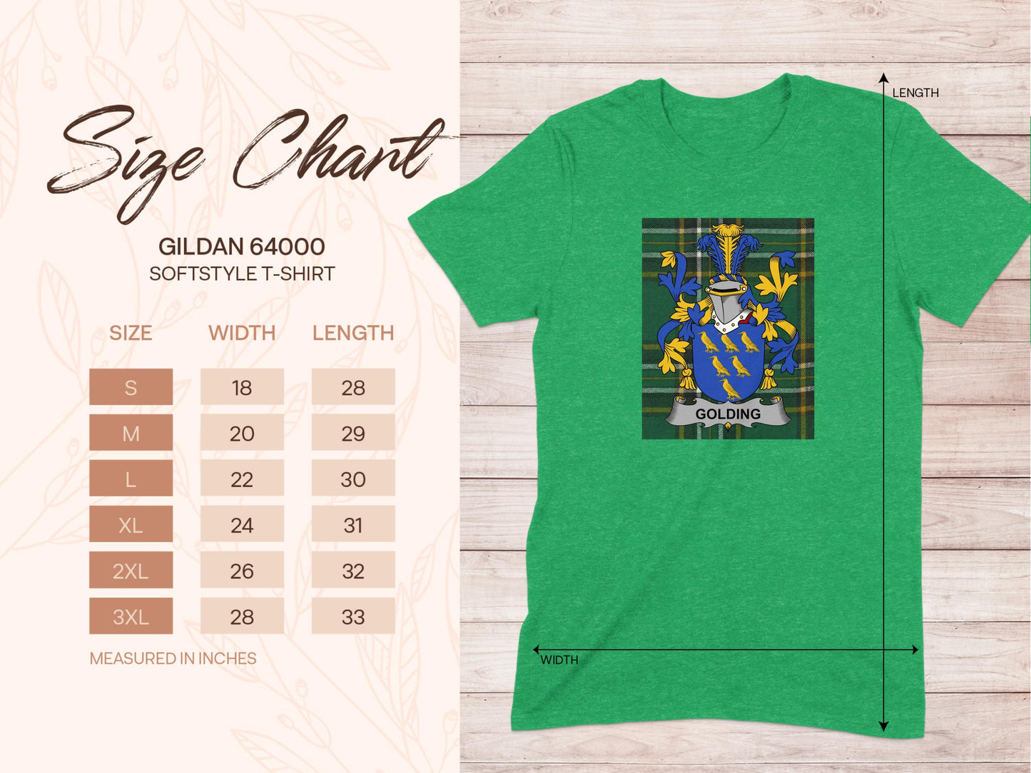 Golding Family Crest Tartan T-Shirt - Celtic Ancestry Gifts