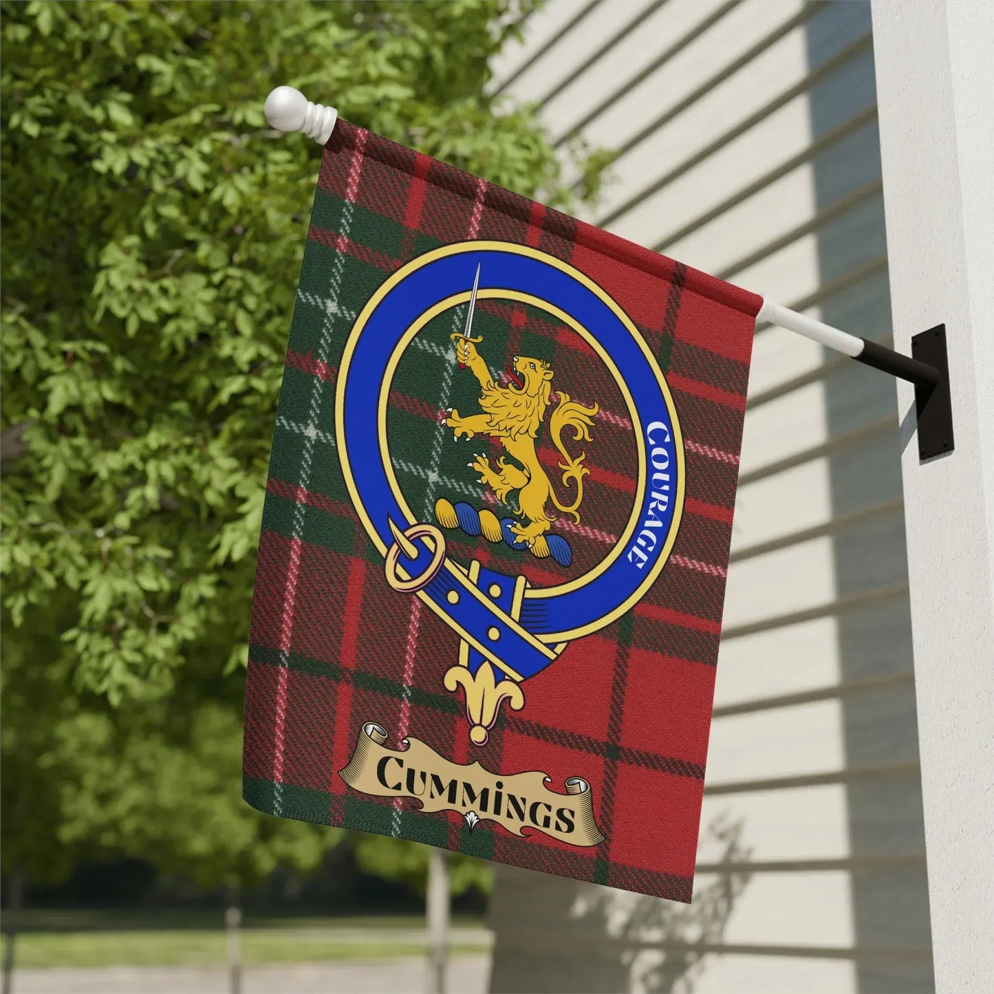 Courage Cummings Tartan Pattern Hanging Flag product type