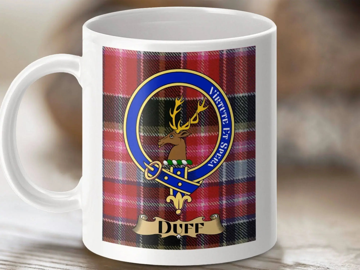 Duff Clan Tartan Mug with Family Crest product
