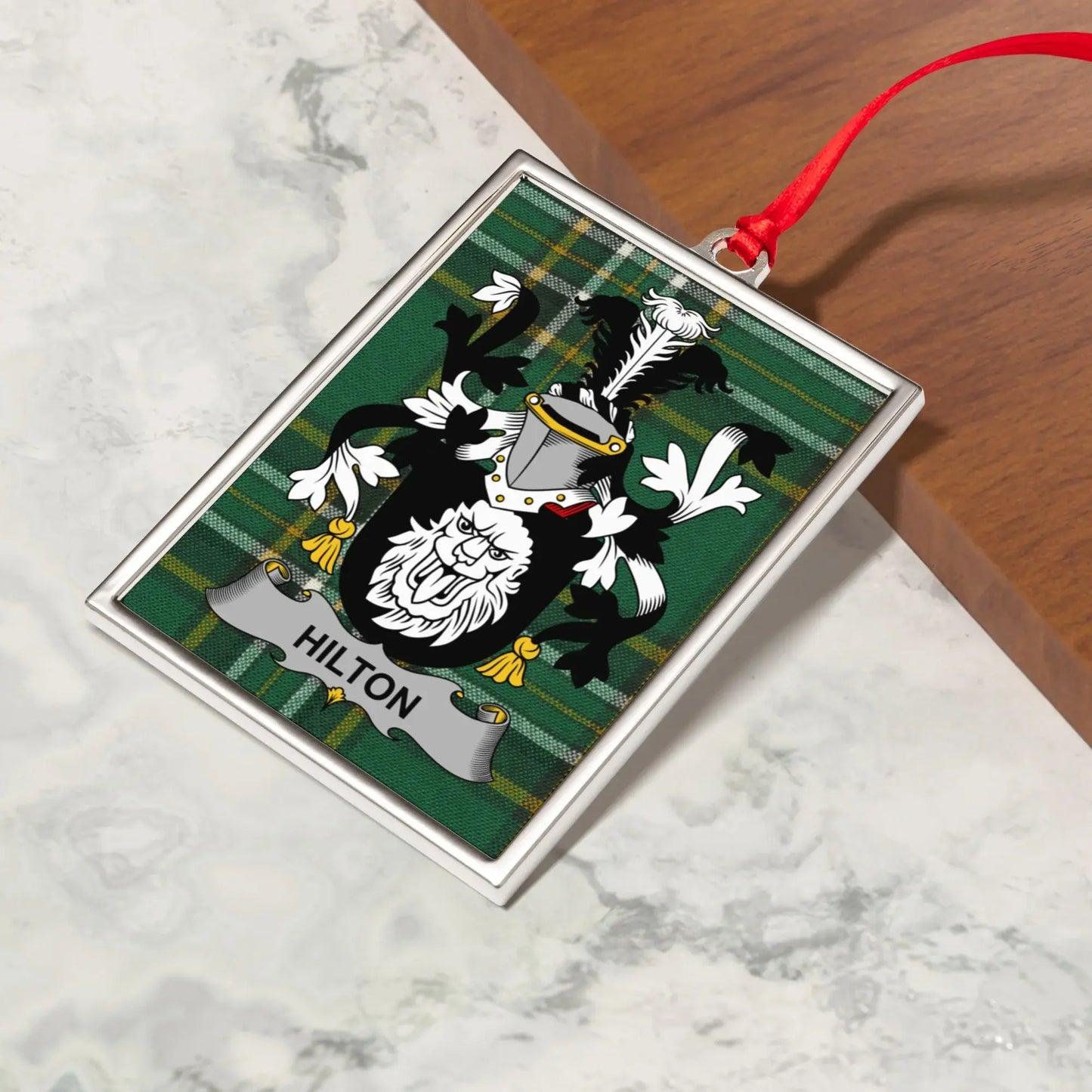 Hilton Family Crest Rectangular Ceramic Ornament product type