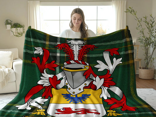 Family Crest Design Blanket Cozy Warm Bedding Product