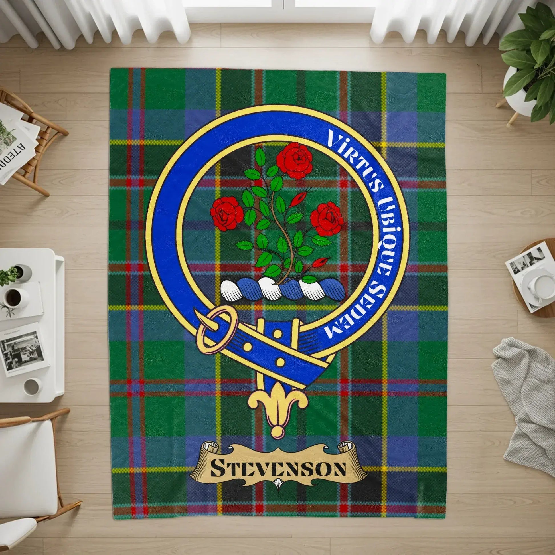 Stevenson Tartan Design Family Crest Rug Product