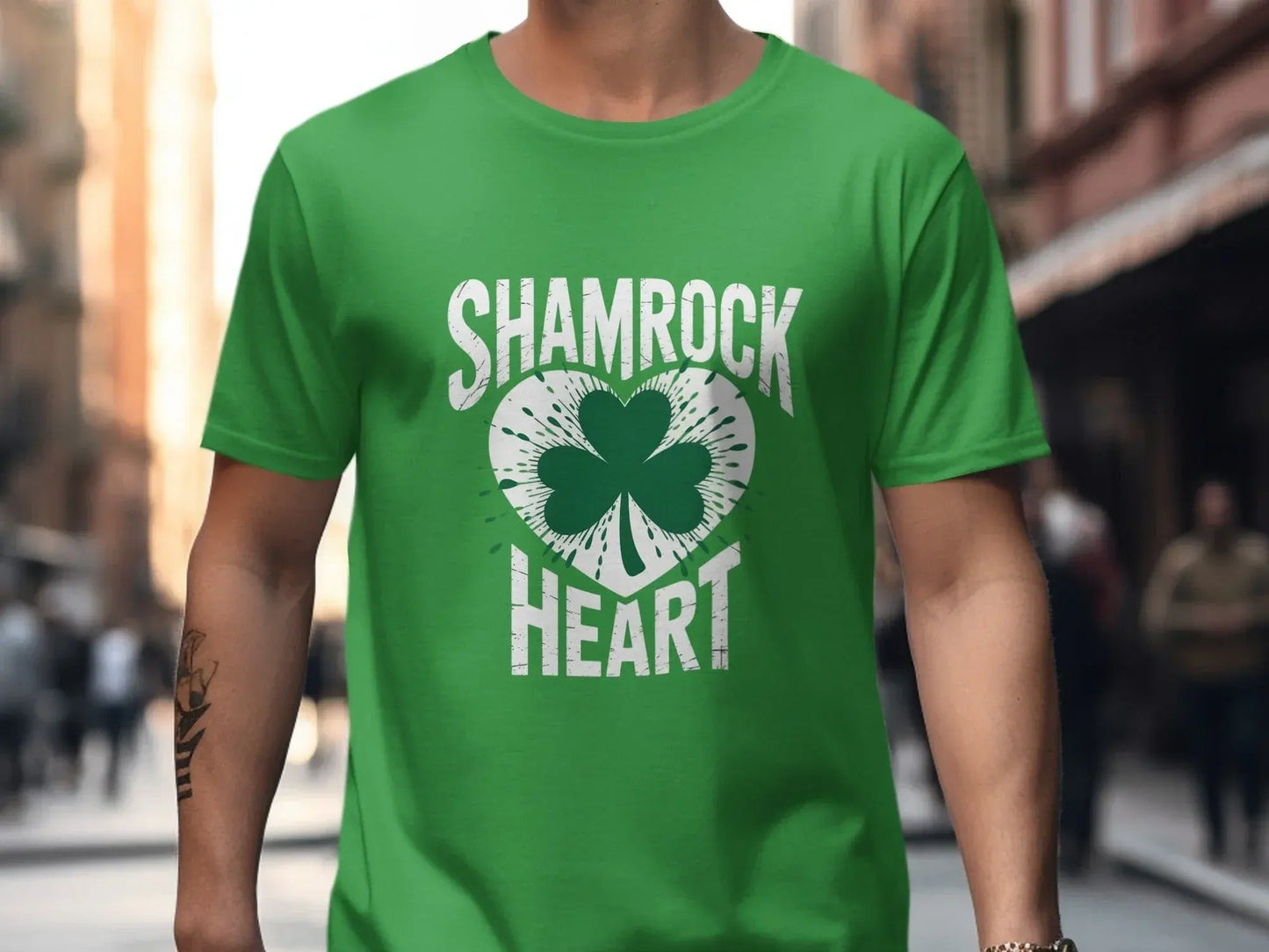 Shamrock Heart Graphic Design Green T-Shirt product type