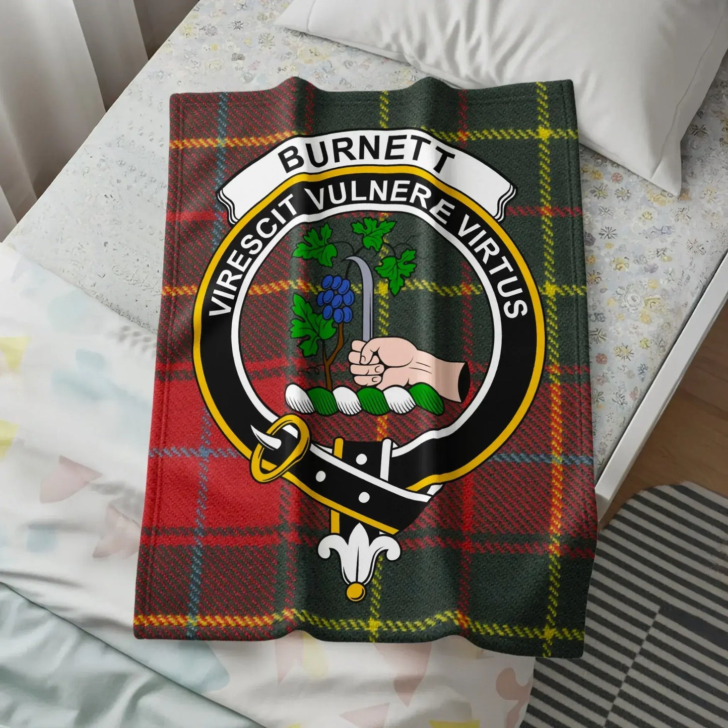 Burnett Virescit Vulnere Virtus Tartan Blanket product