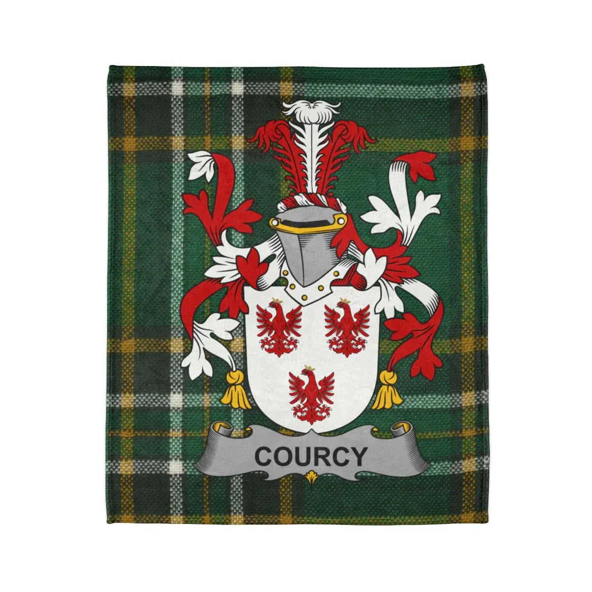 Courcy Family Crest and Tartan Blanket product