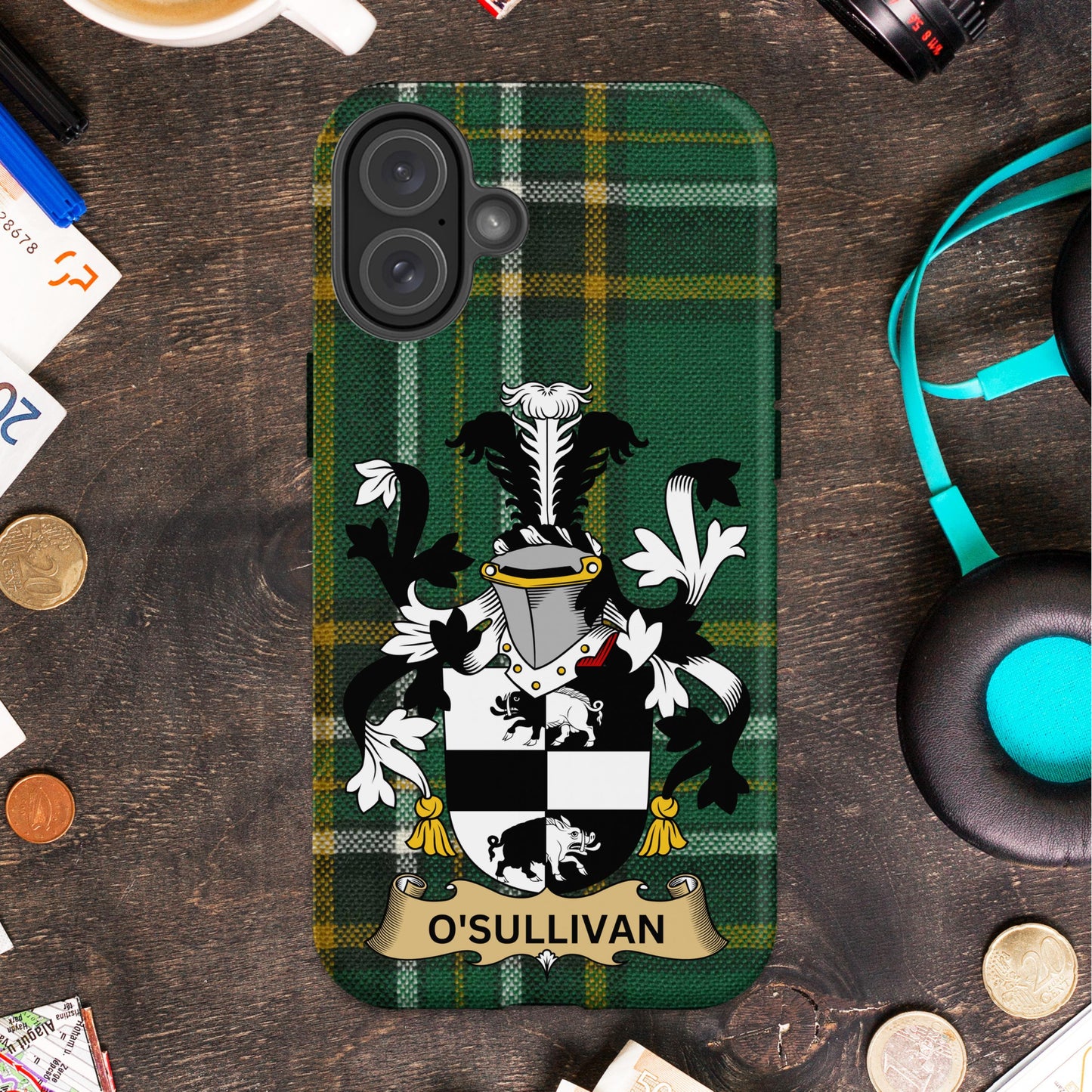 O'Sullivan Irish Family Crest Cell phone cover - Celtic Ancestry Gifts
