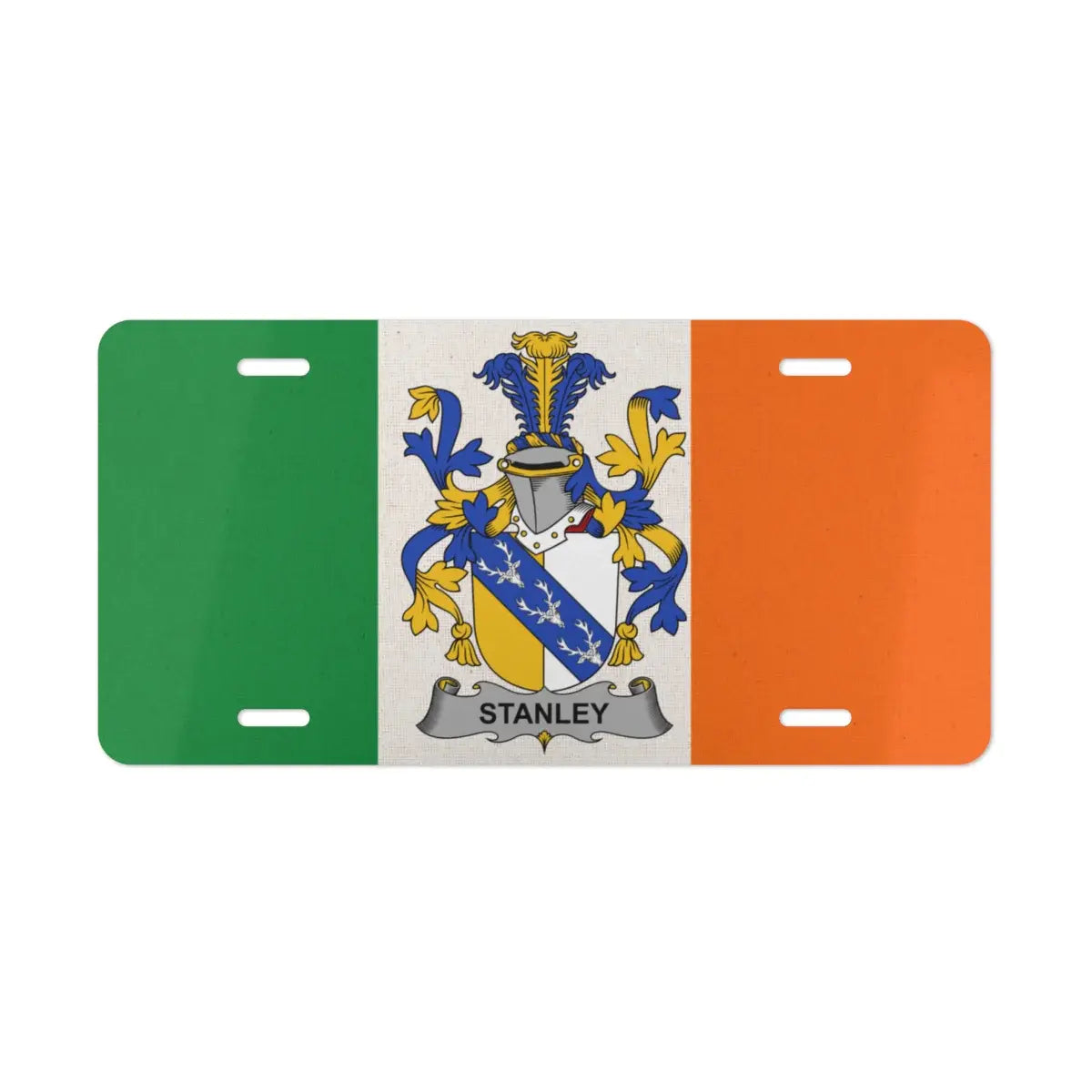 Ireland Flag Stanley Family Crest License Plate product