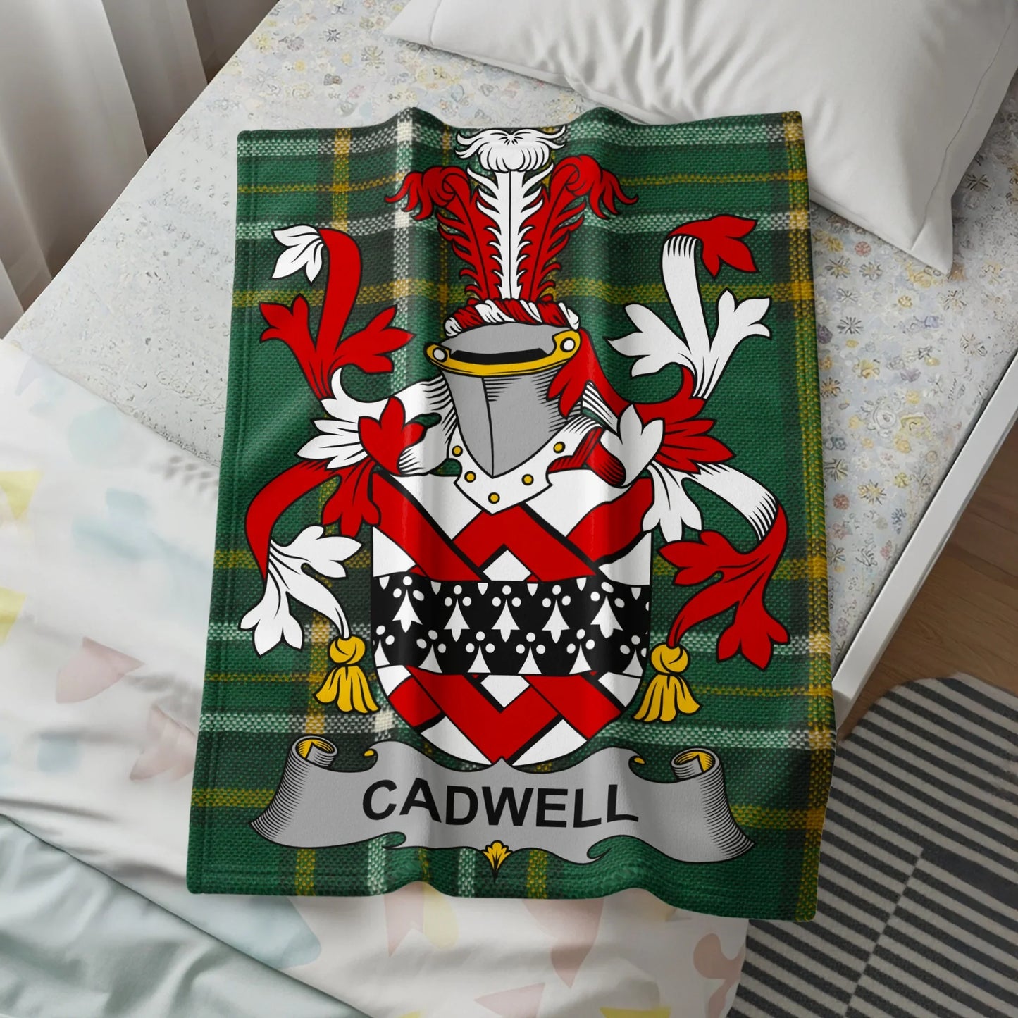 Cadwell Family Crest Plaid Throw Blanket product