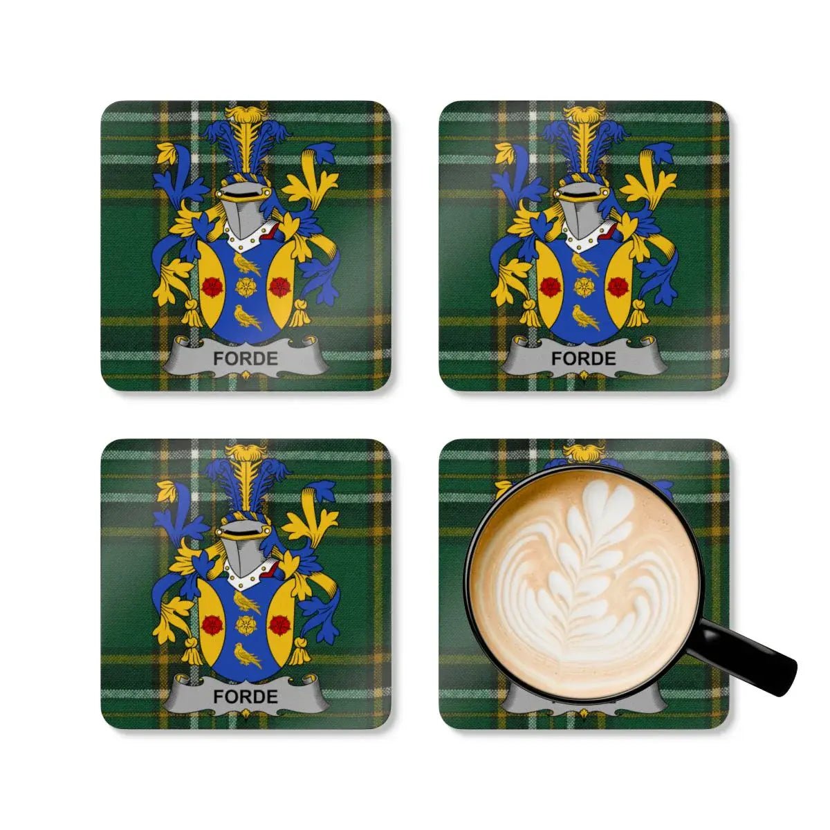 Forde Coat of Arms Set of Four Square Coasters product type
