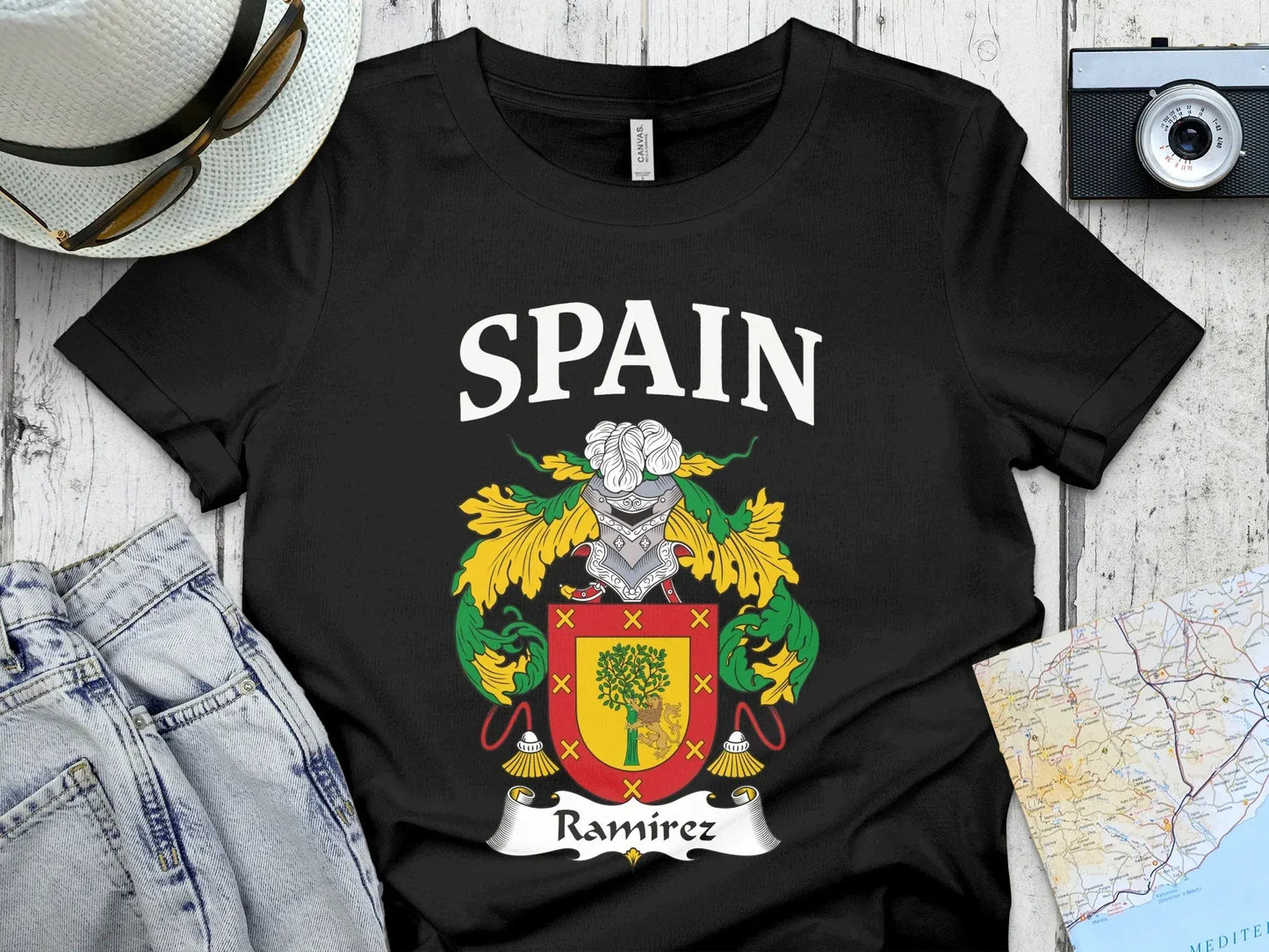 Spain Ramirez Family Crest Graphic T-shirt product