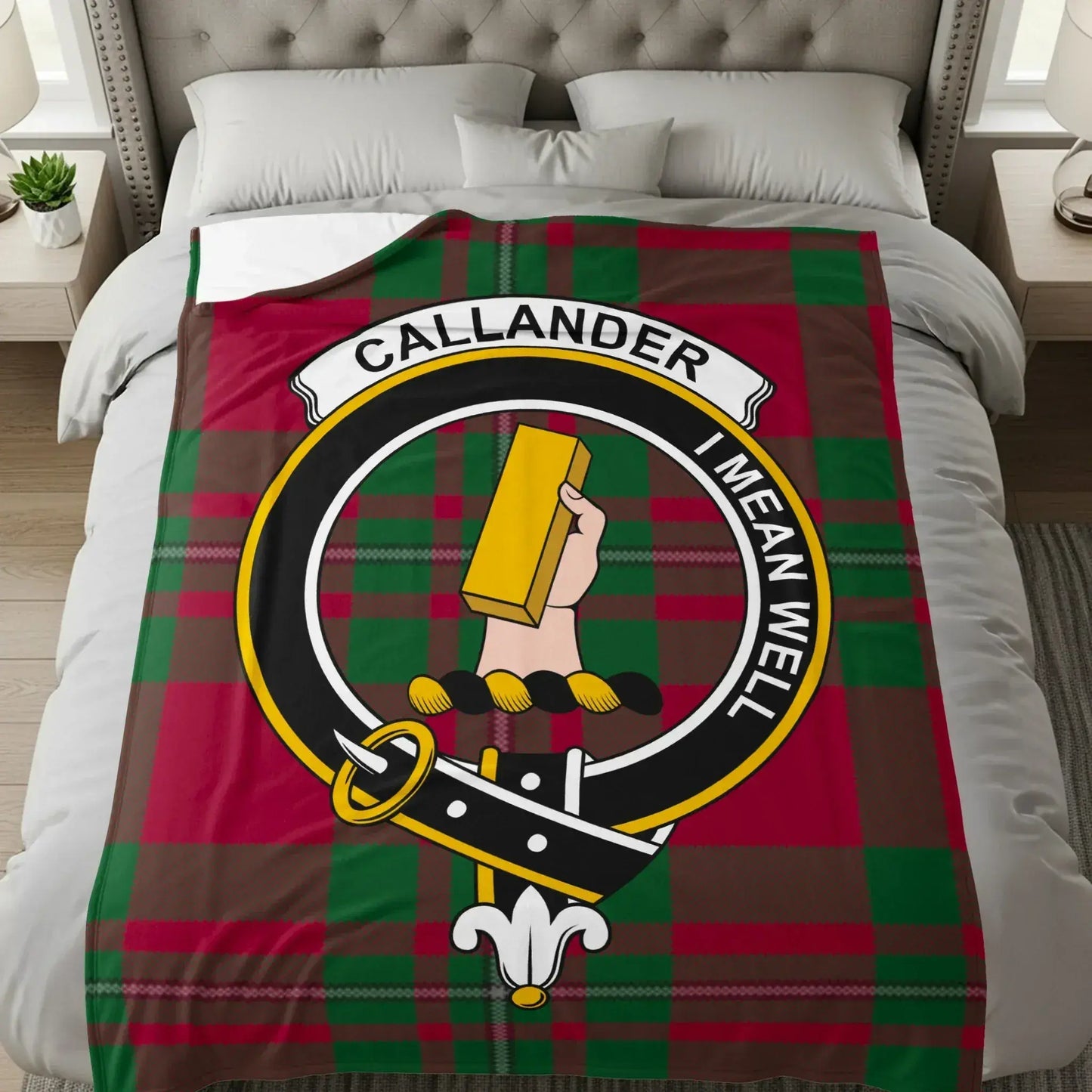 Callander I Mean Well Emblem Plaid Blanket product