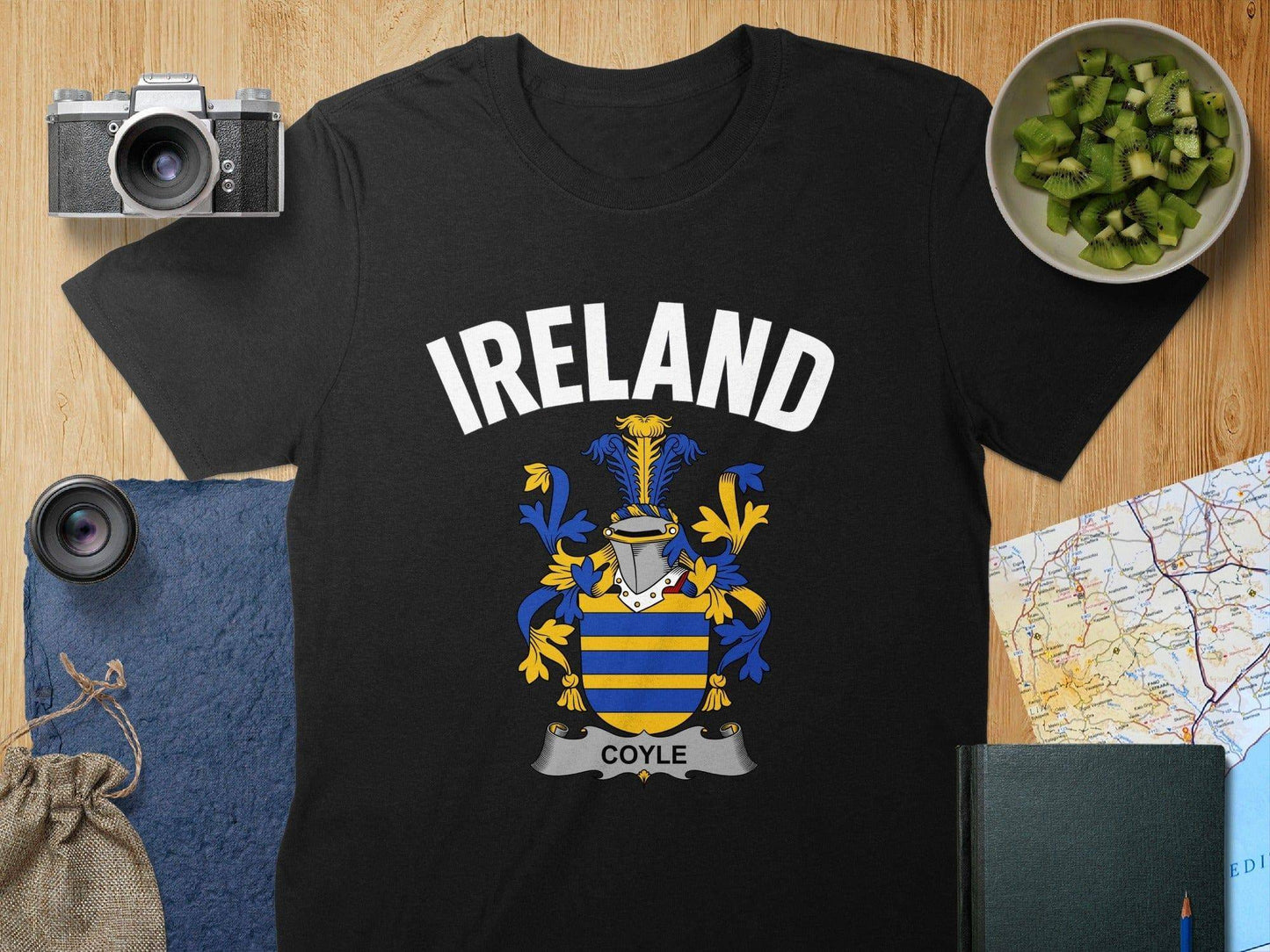 Ireland Coyle Family Crest Shield Design T-shirt product
