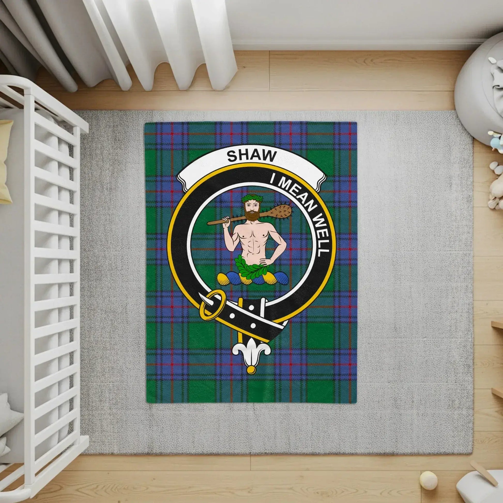 Shaw I Mean Well Clan Crest Tartan Rug product