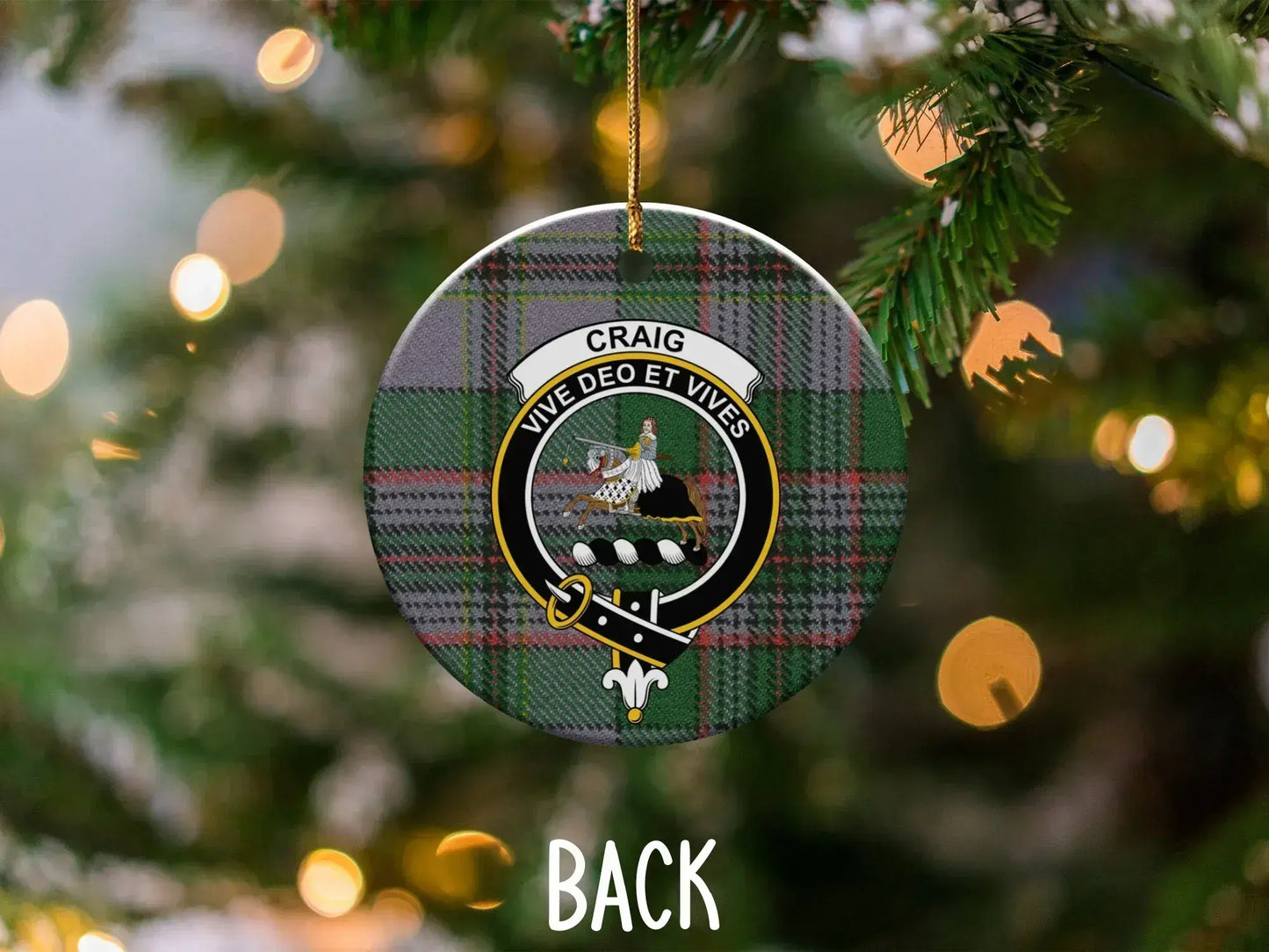 Vive Deo Et Vives Craig Tartan Christmas Ornament product