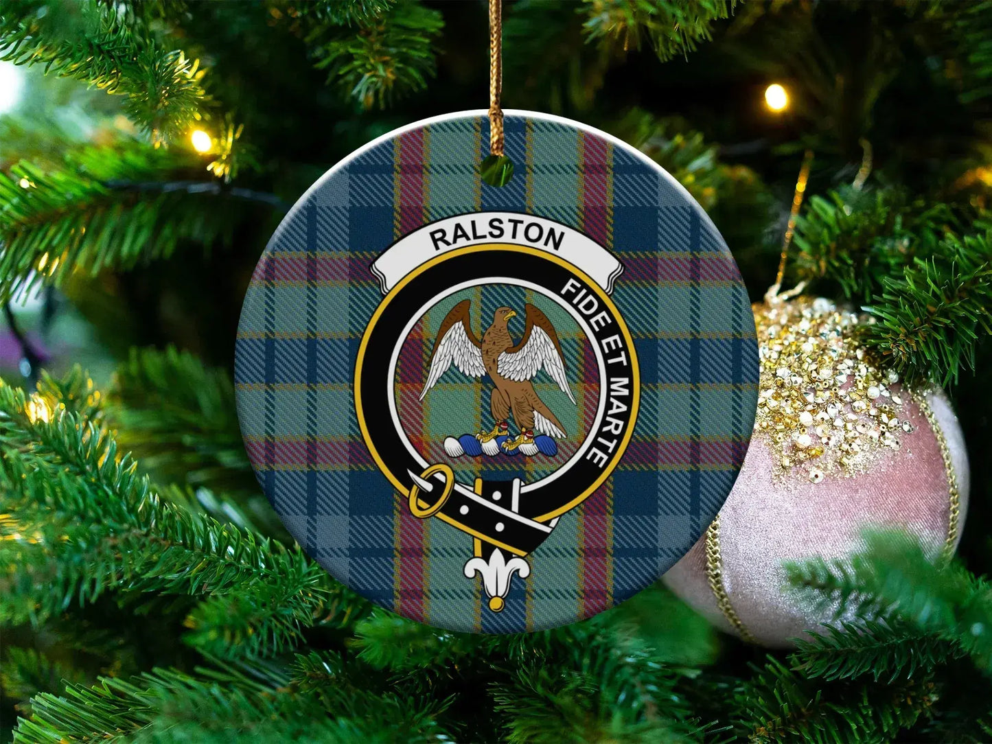 Ralston Fideli Marte Plaid Custom Ornament product type