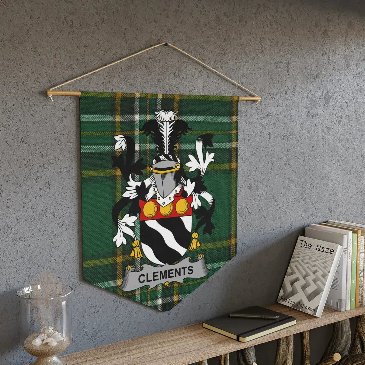Clements Family Crest Wall Hanging Tapestry product type