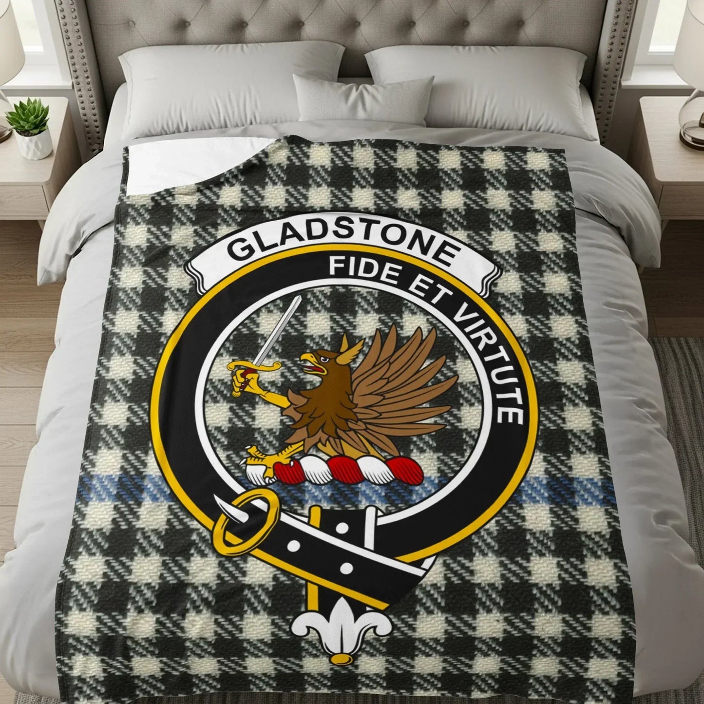 Gladstone Fide Et Virtute Crest Design Blanket product