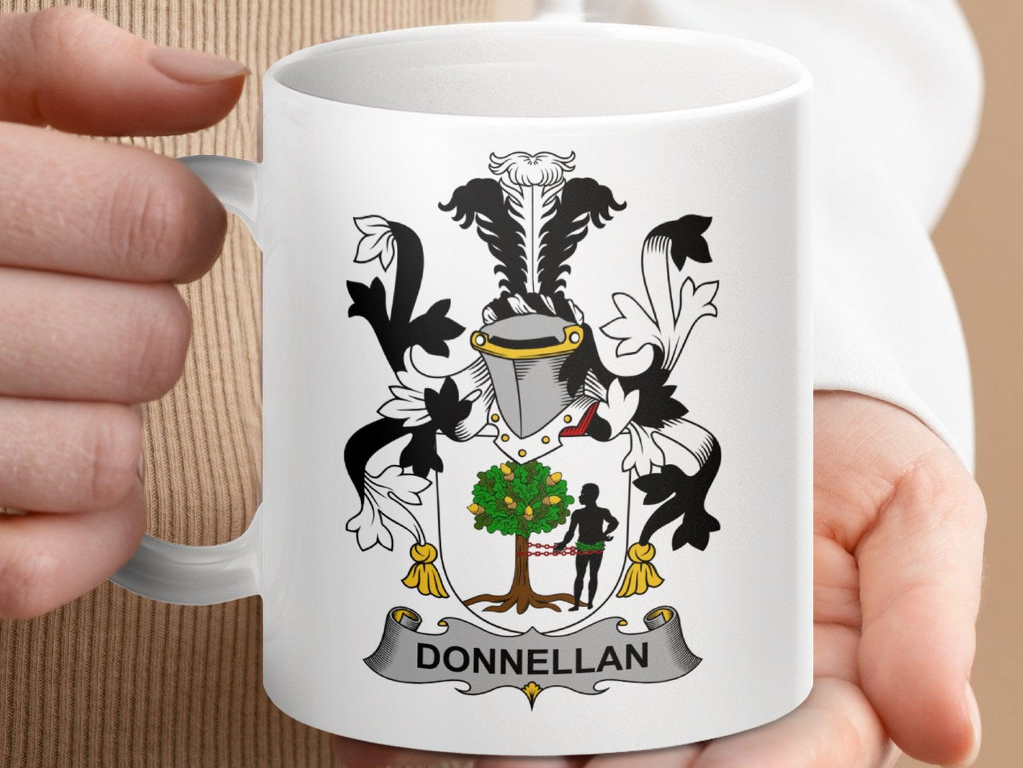 Donnellan Surname Irish Family Crest Mug - Celtic Ancestry Gifts
