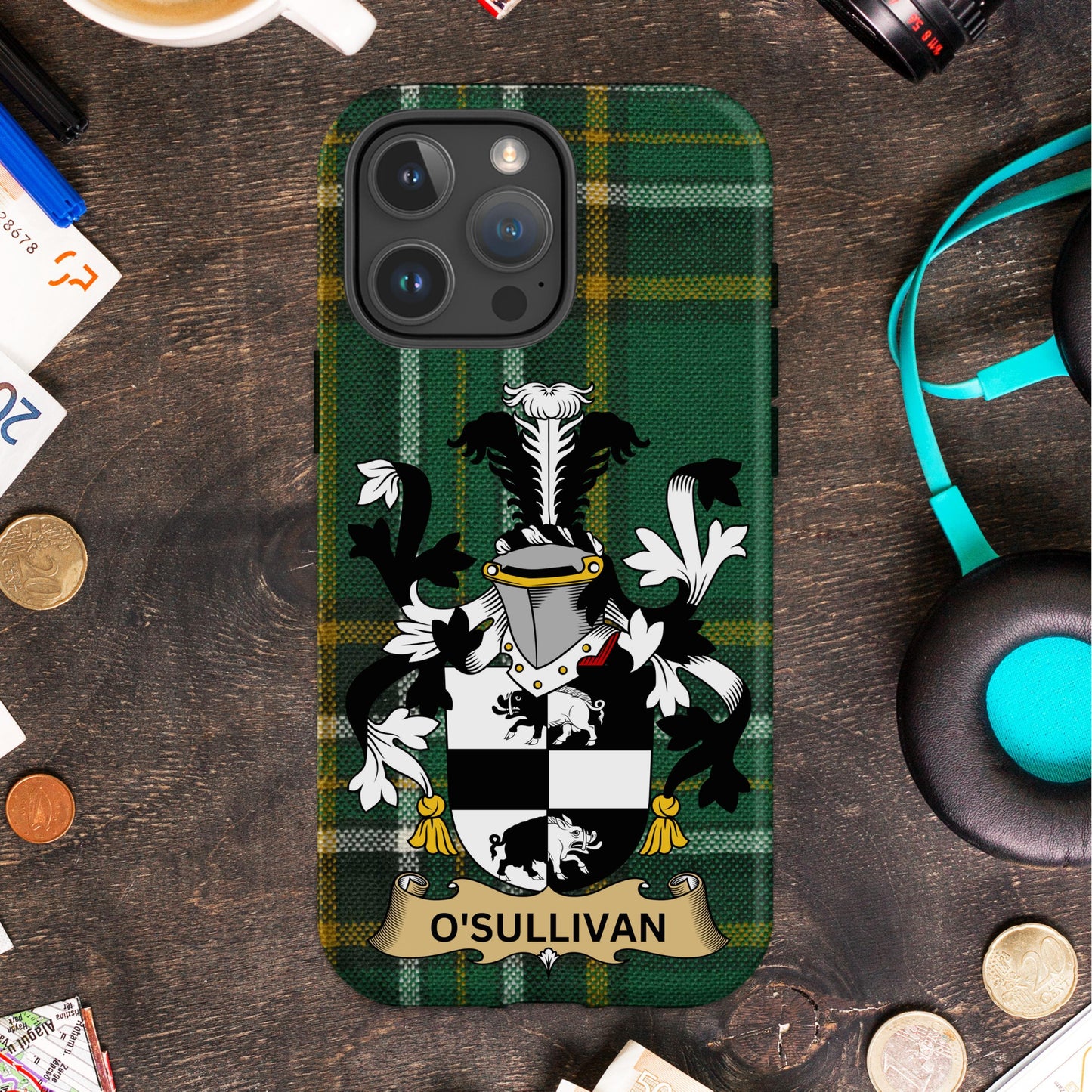 O'Sullivan Irish Family Crest Cell phone cover - Celtic Ancestry Gifts