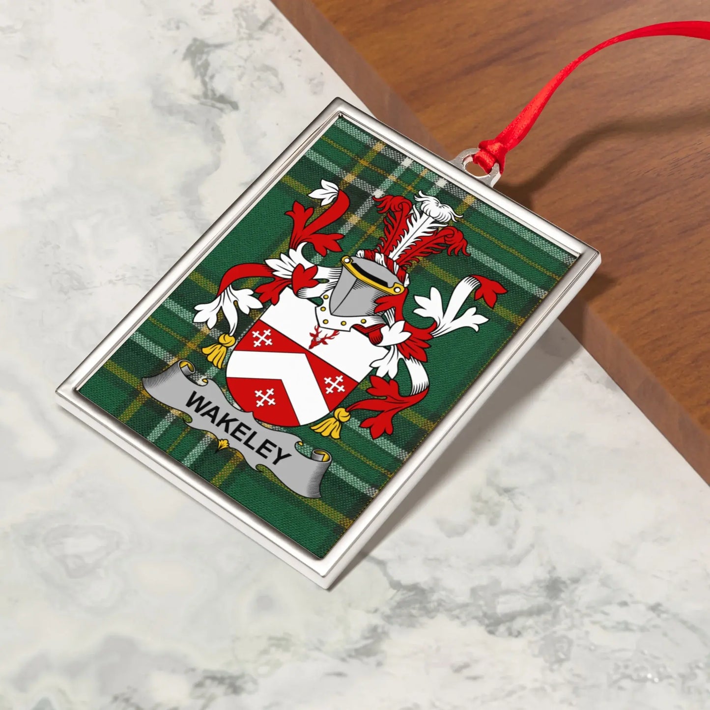 Family Crest with Wakeley Name Ornament product