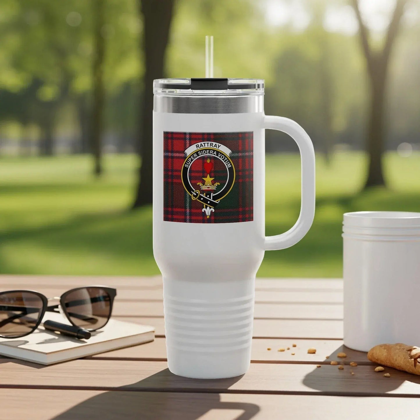 Tartan Crest Design Travel Mug with Handle product type