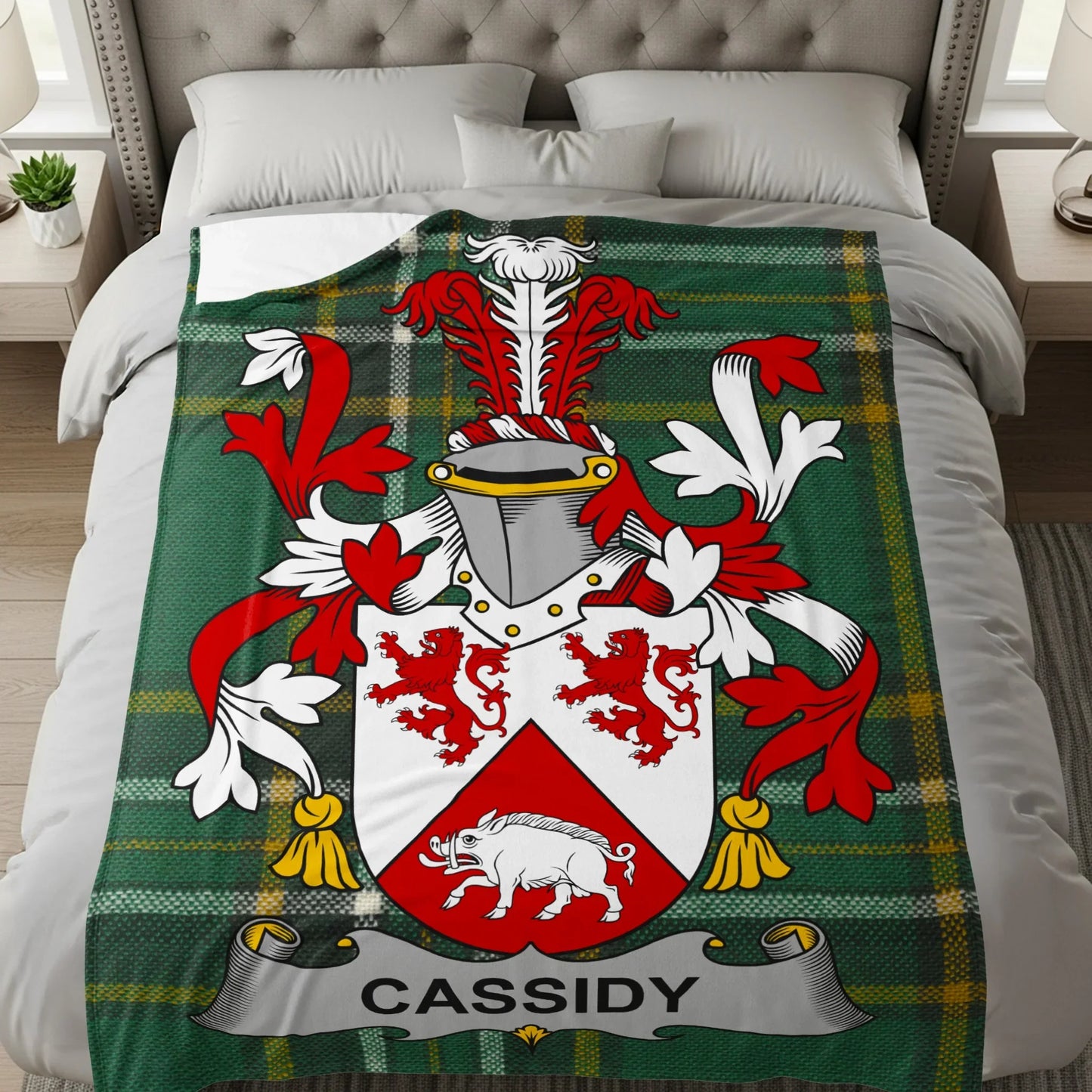 Personalized Family Crest Blanket Cozy Sofa Product
