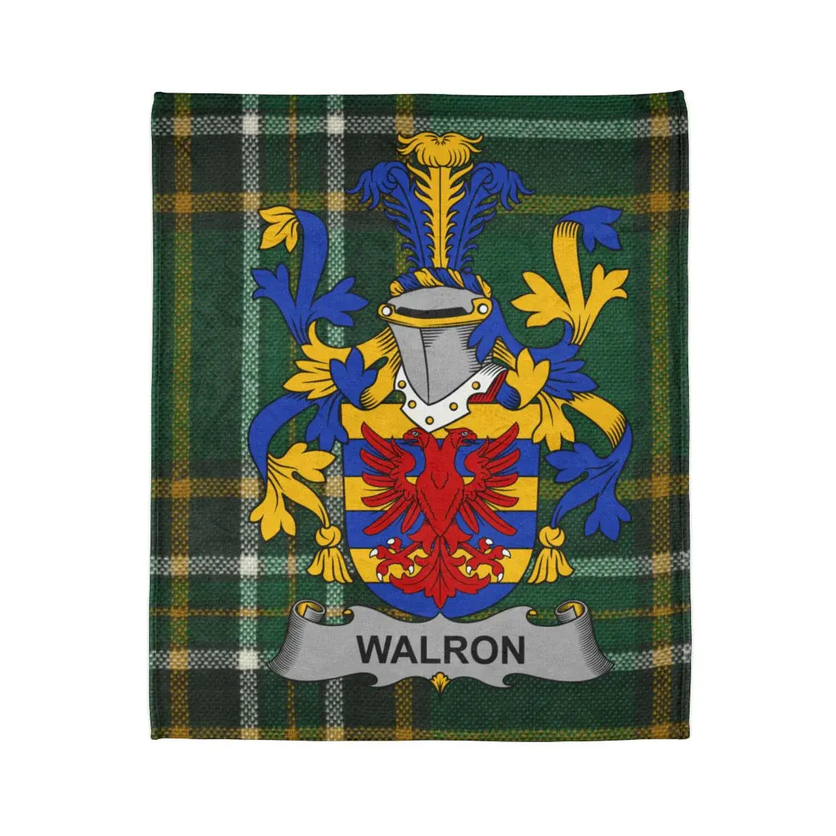 Walron Coat of Arms Green Tartan Blanket product