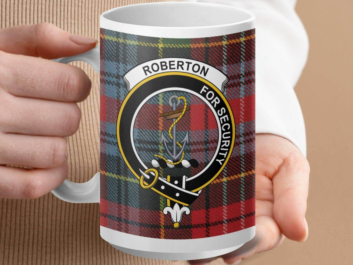 Roberton For Security Plaid Design Coffee Mug Product