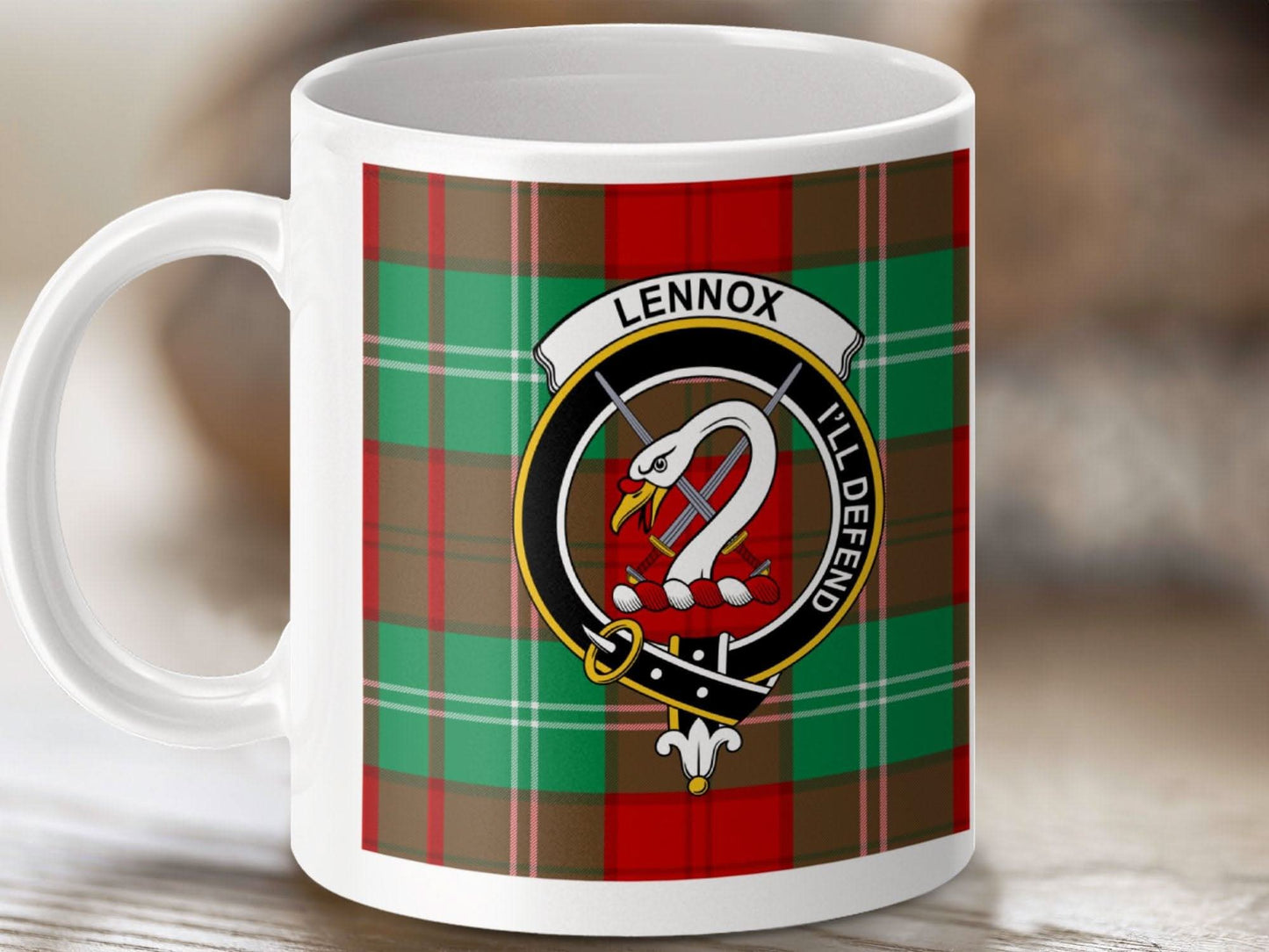Lennox Clan Plaid Mug Featuring Crest Design product type