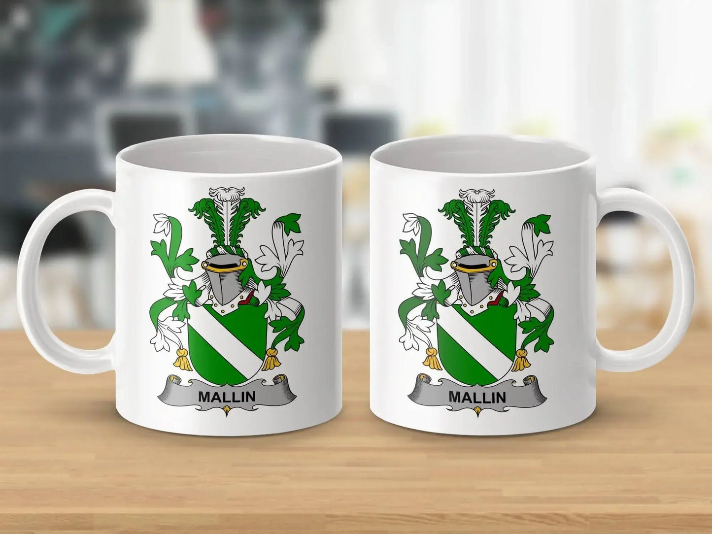 Mallin Surname Irish Family Crest Mug - Celtic Ancestry Gifts