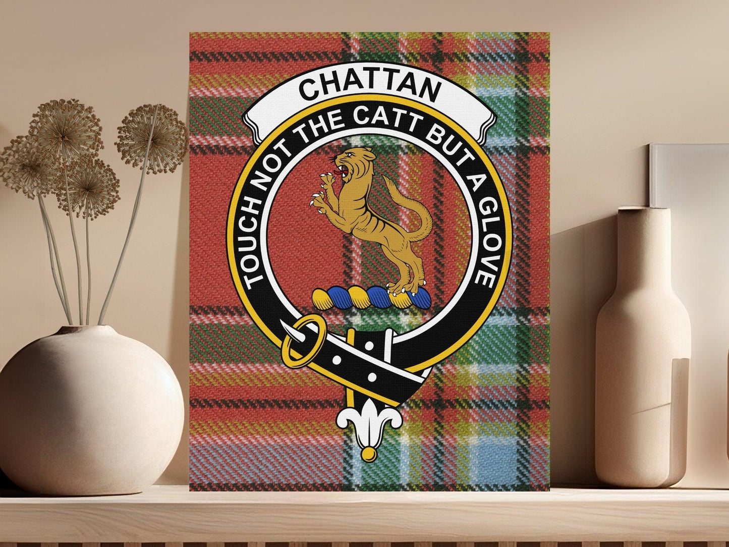 Chattan Clan Crest Plaque Touch Not This Cat Product