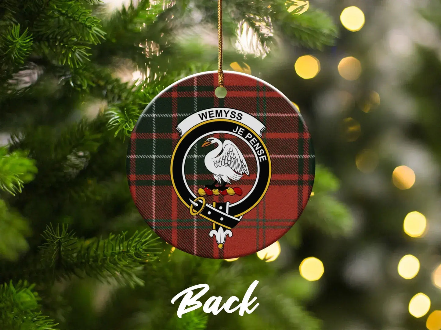 Wemyss Je Pense Plaid Pattern Christmas Ornament product