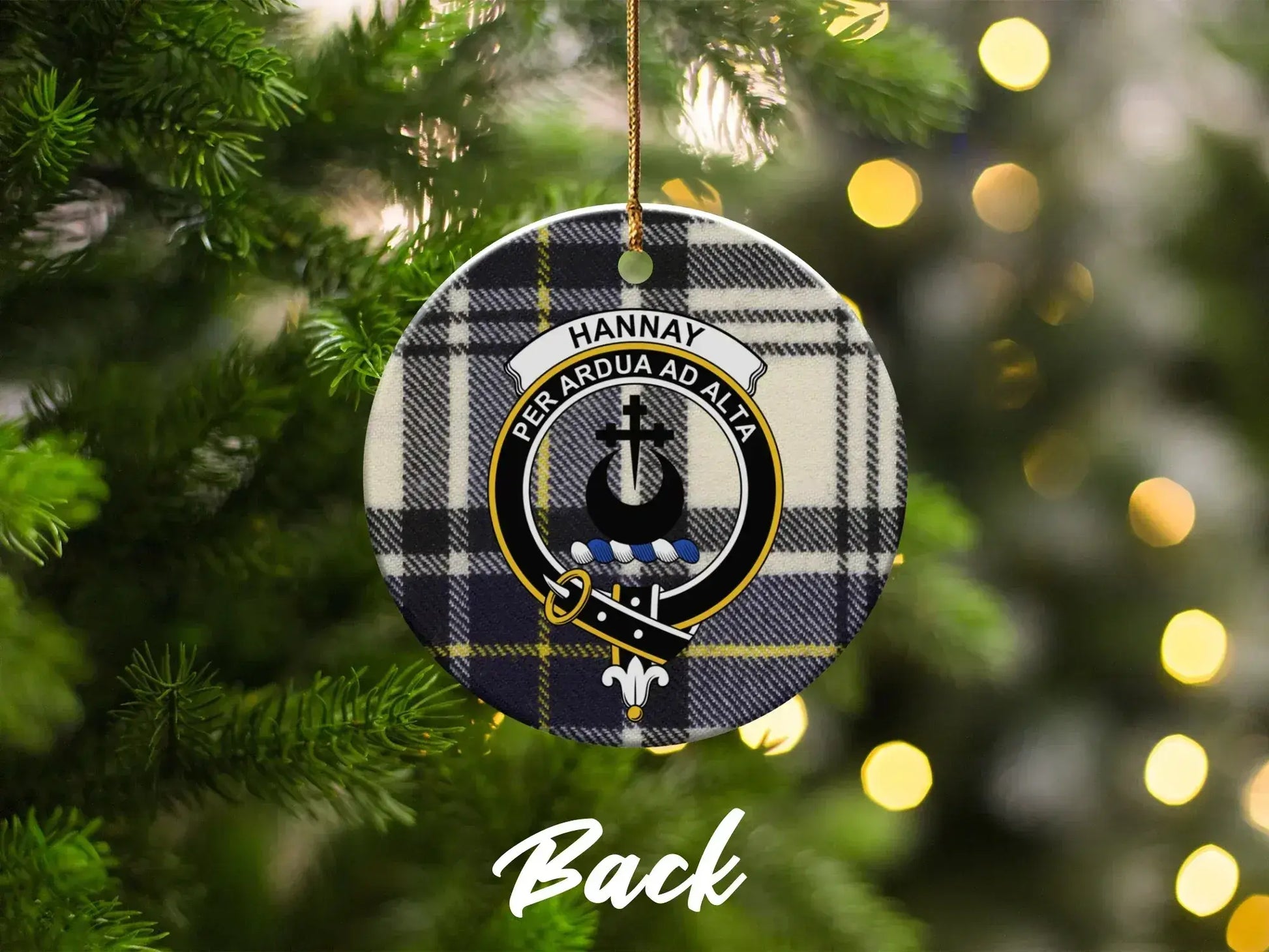 Hannay Clan Tartan Design Christmas Ornament product