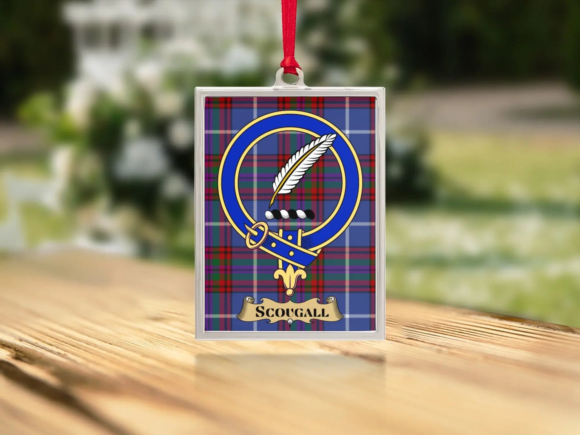 Scougal Crest Plaid Background Ornament product