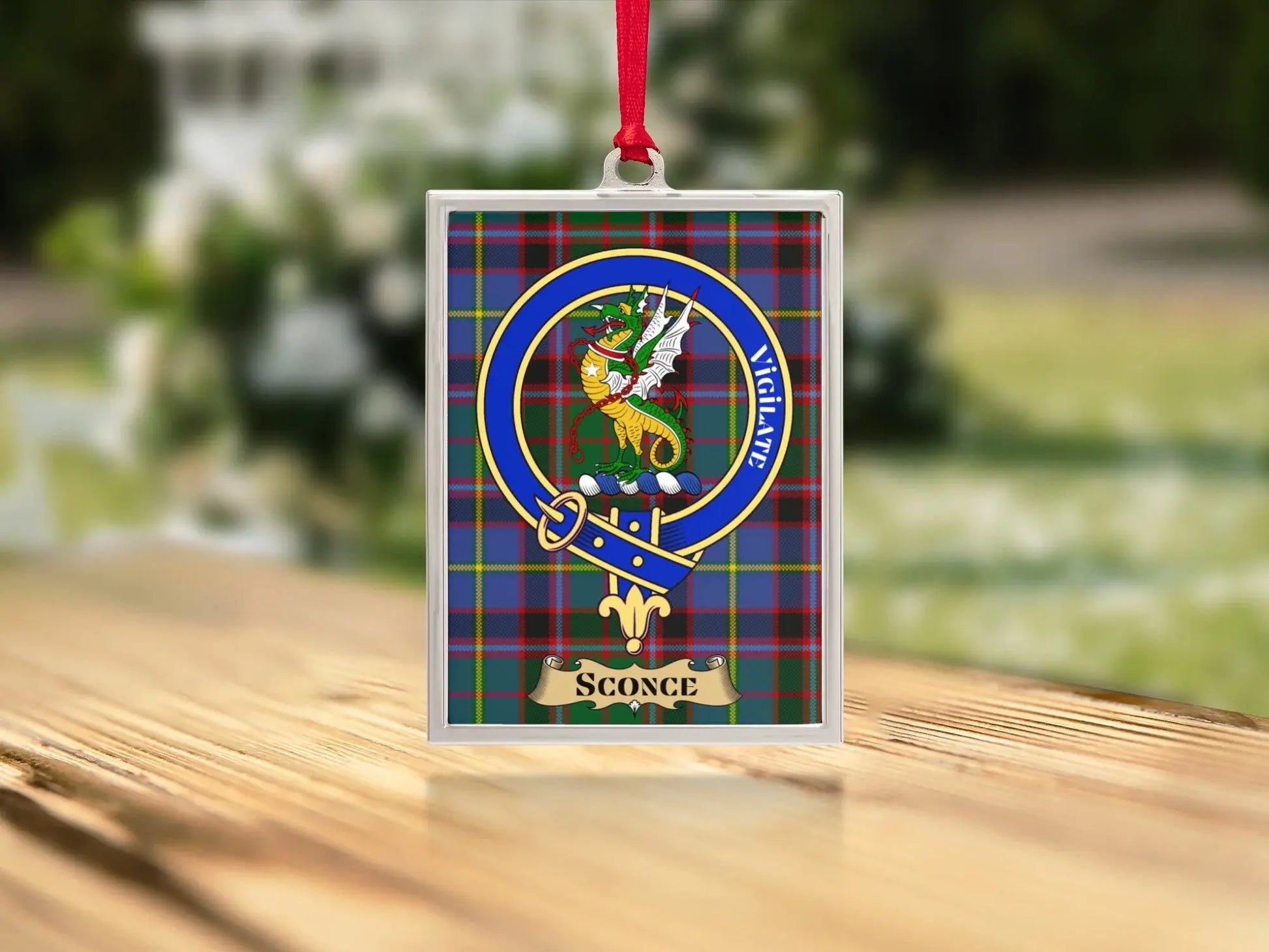 Vintage Scottish Clan Crest Plaid Badge Sconce product