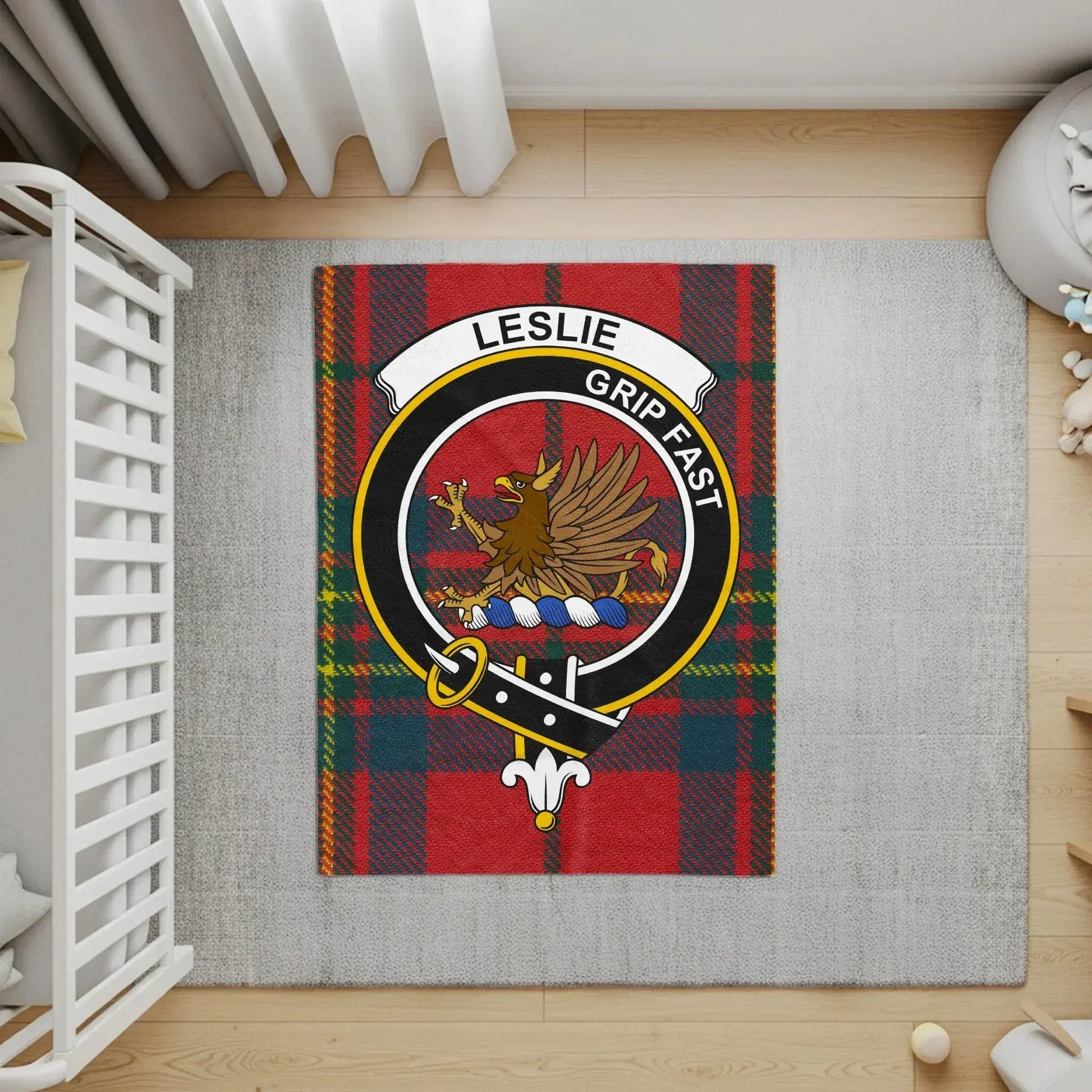 Scottish Tartan Rug with Leslie Clan Crest design product