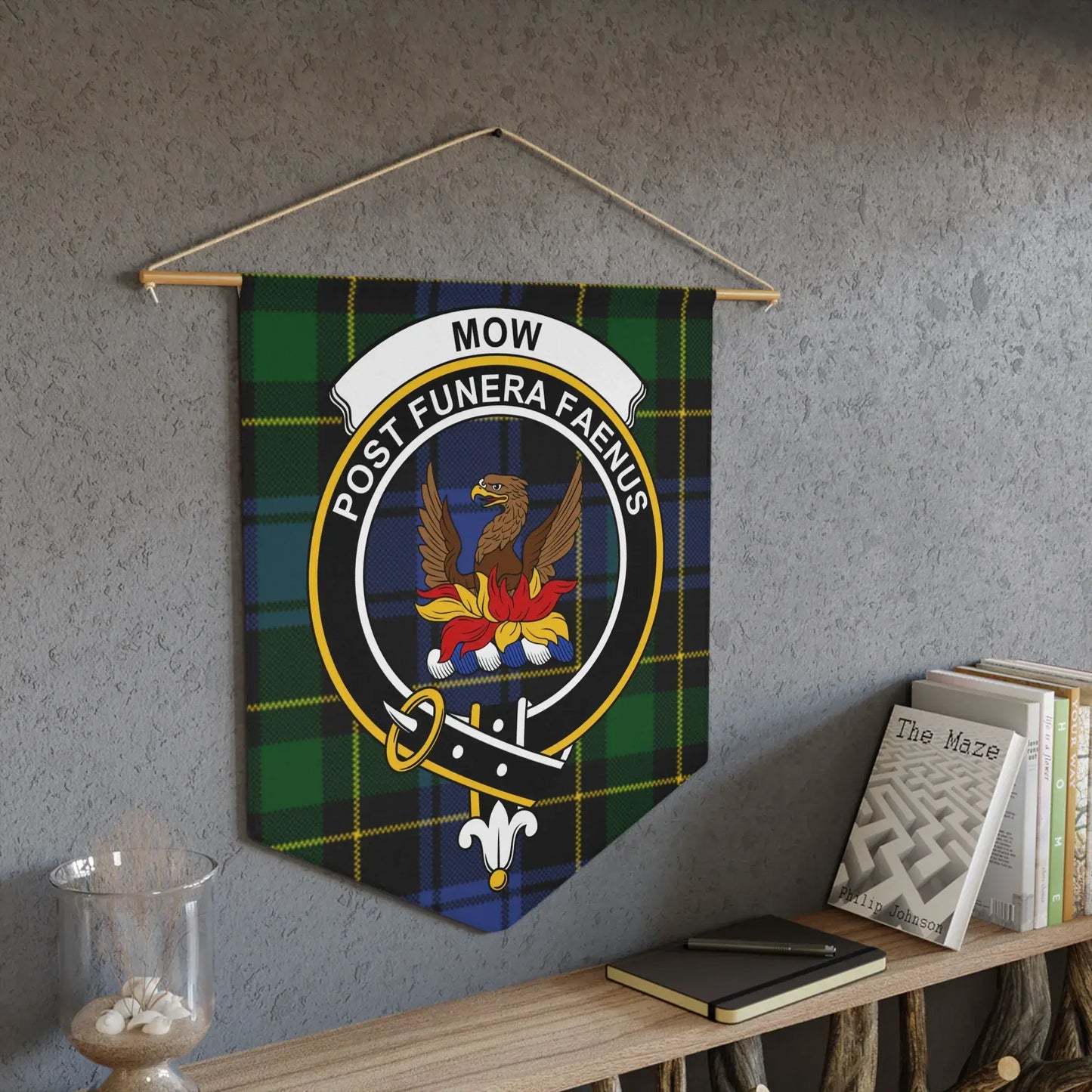 MOW Post Funera Faemus Tartan Crest Wall Banner product type