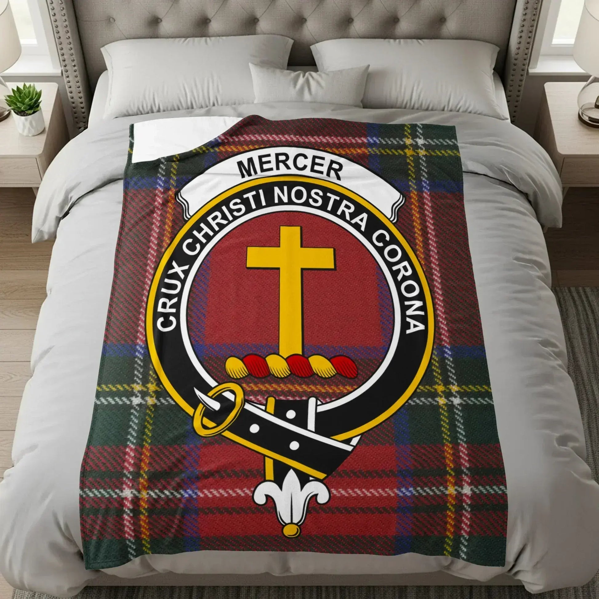 Mercer Tartan Clan Crest Blanket Home Decor product