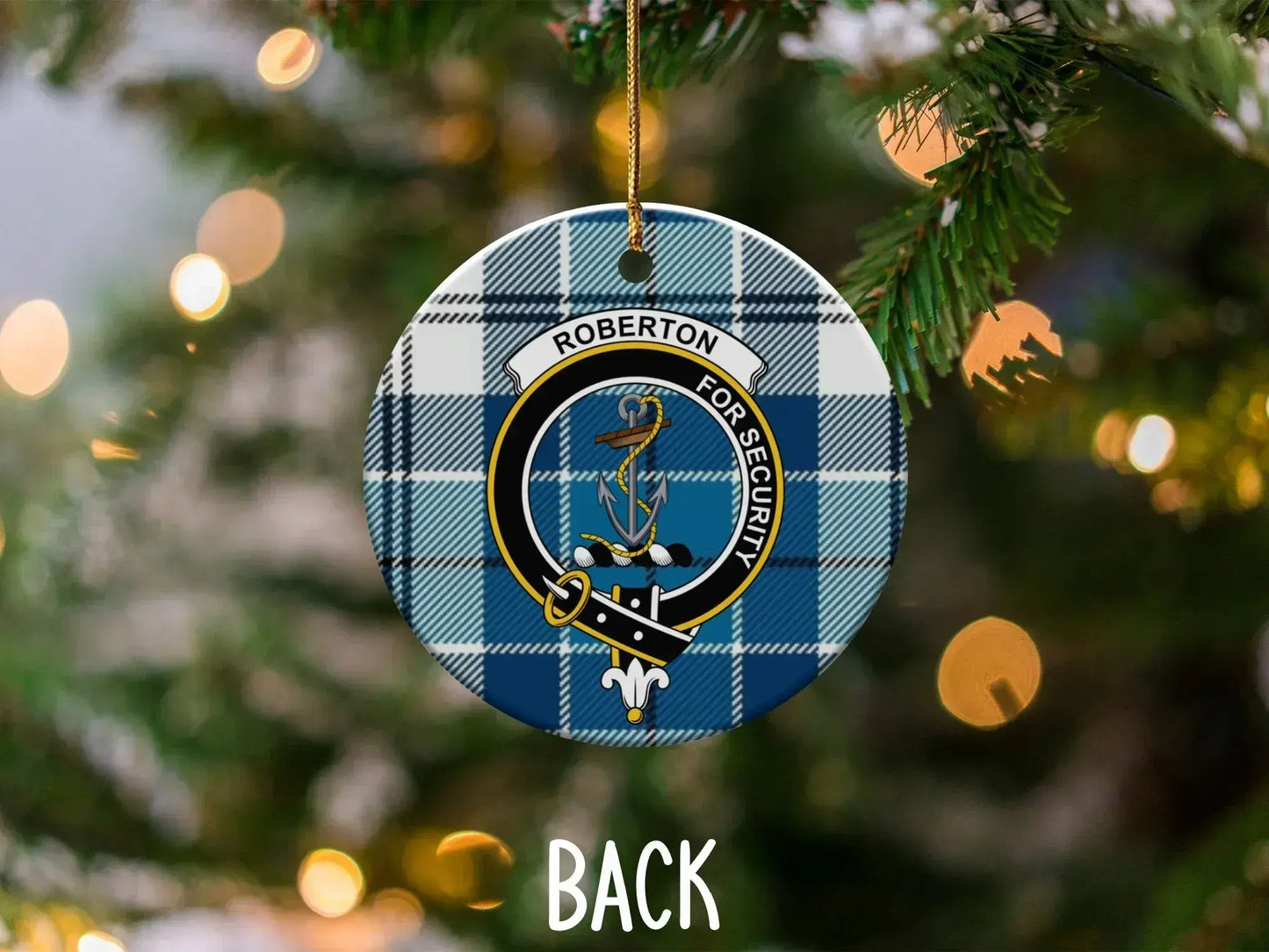 Roberton Tartan Anchor Design Christmas Ornament product type