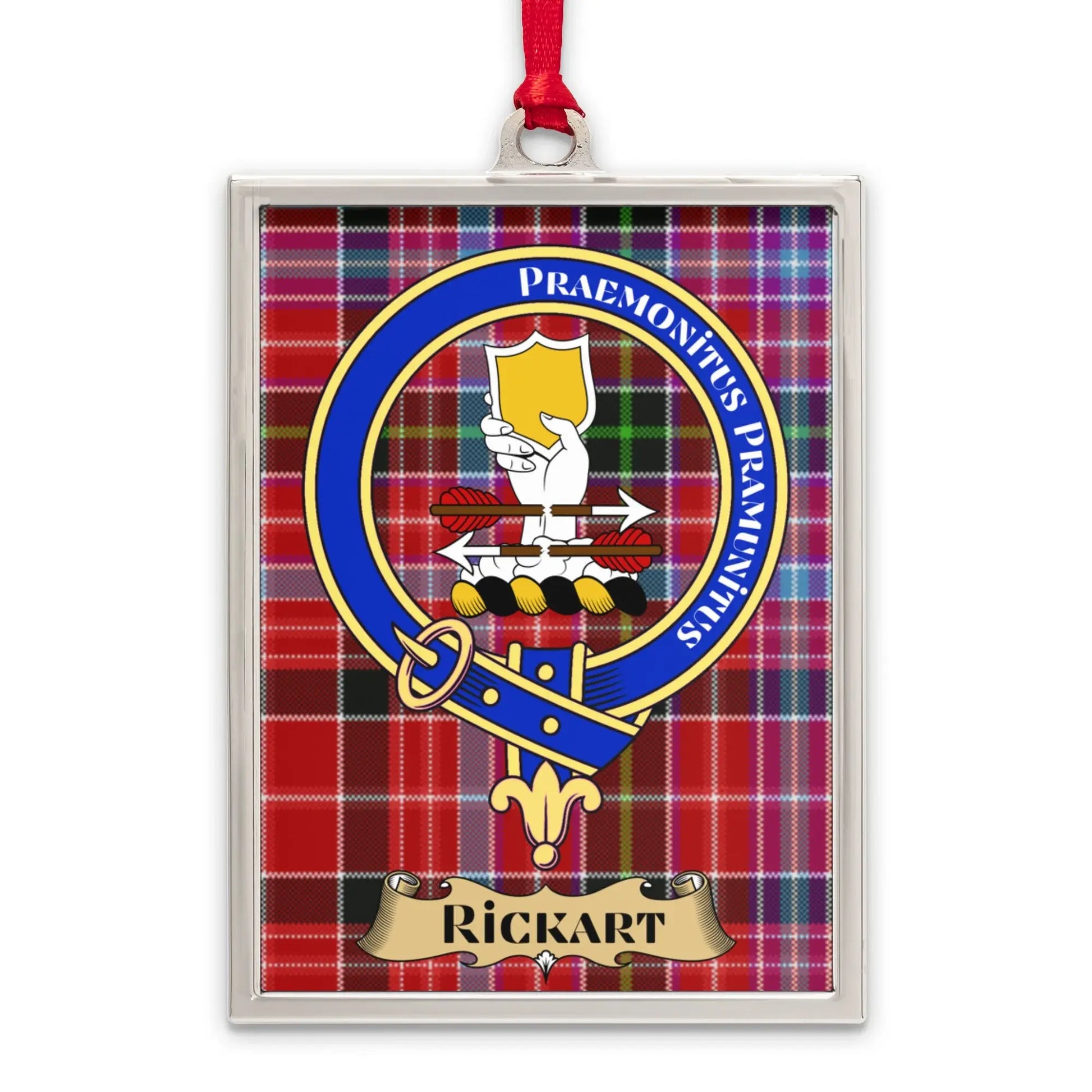 Personalized Rickart Family Crest Plaid Ornament product type