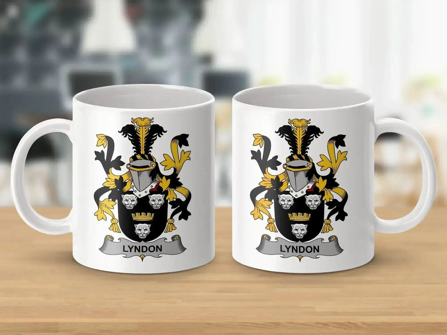 Lyndon Surname Irish Family Crest Mug - Celtic Ancestry Gifts