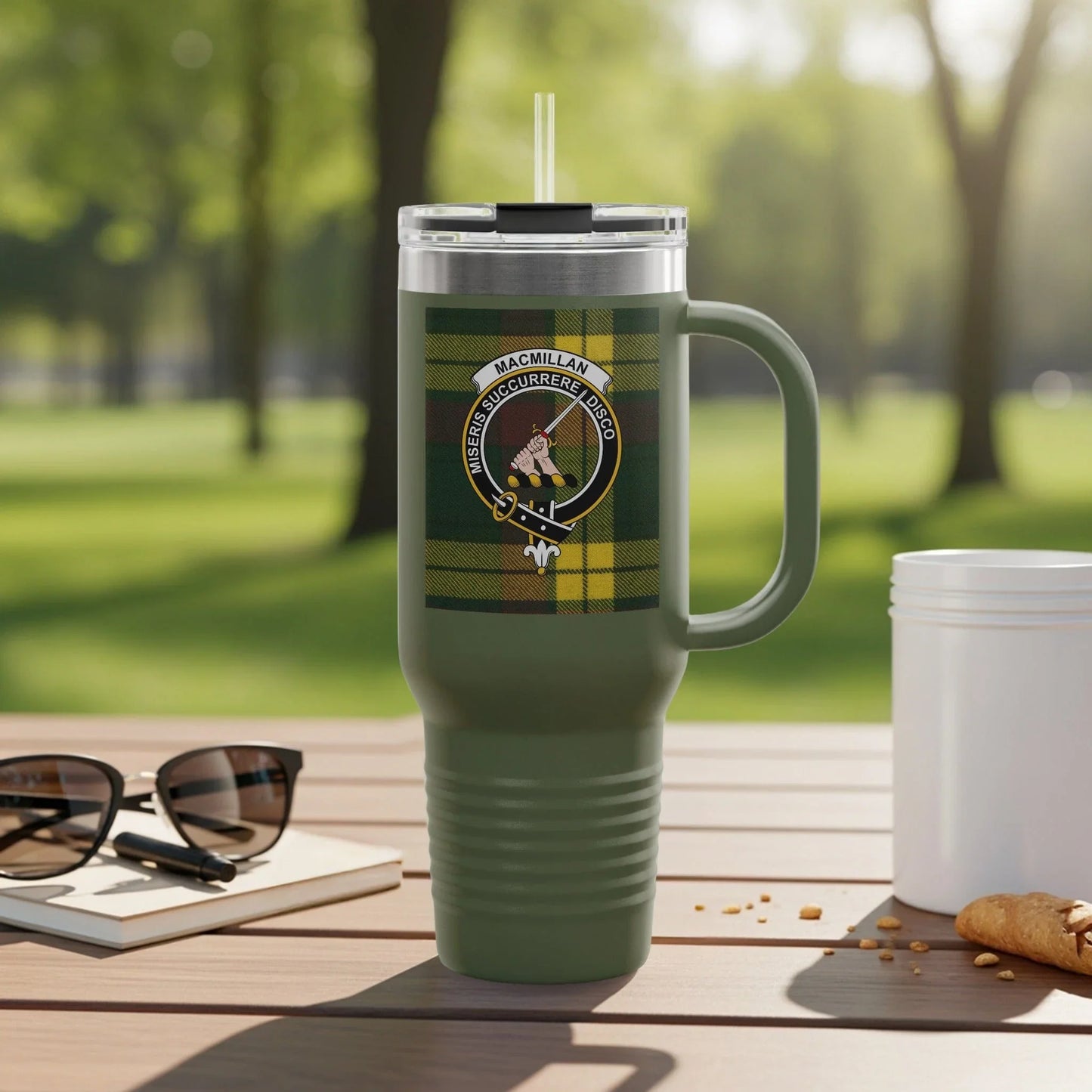 Stylish Green Plaid Design Insulated Tumbler product