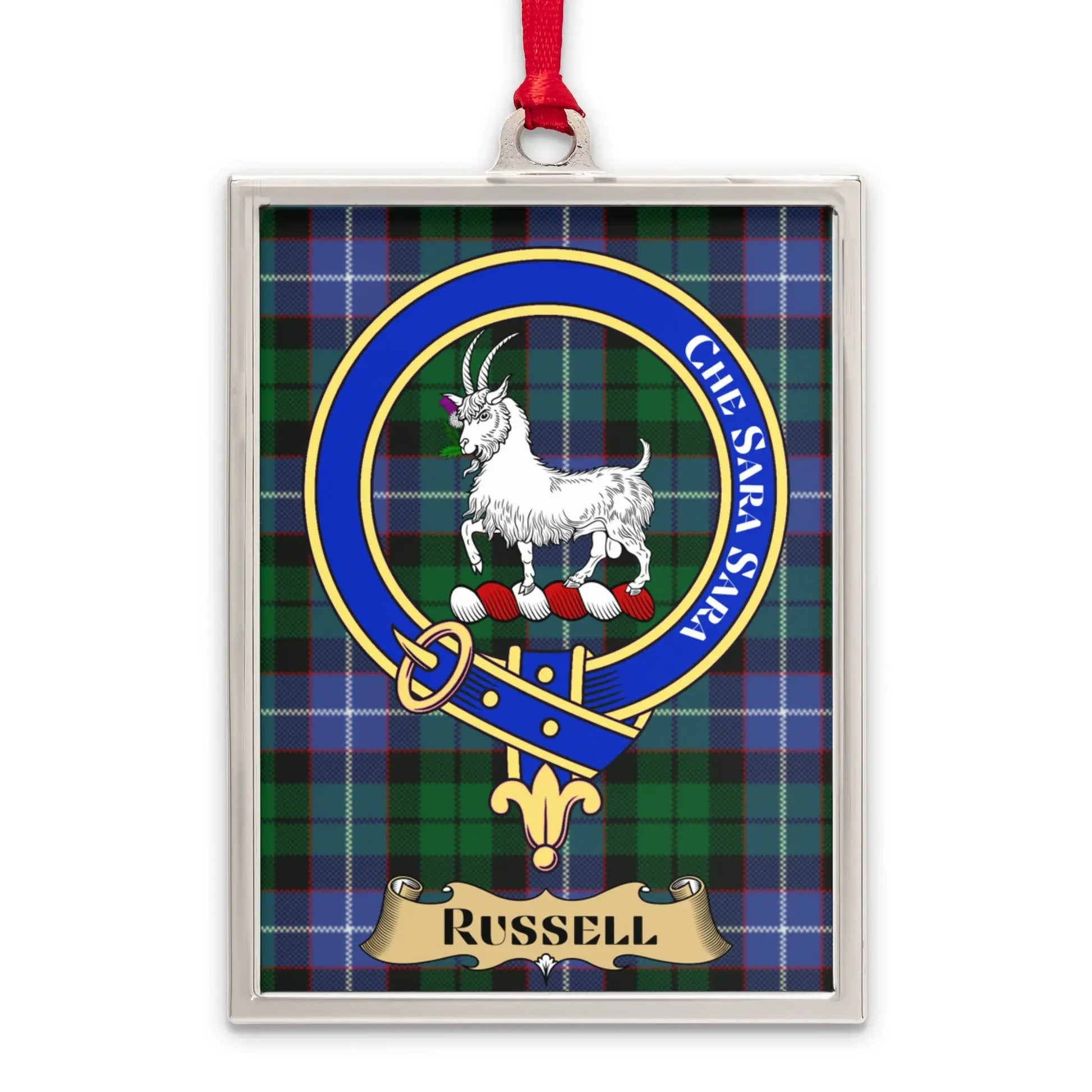 Russell Crest Clan Tartan Pattern Ornament product