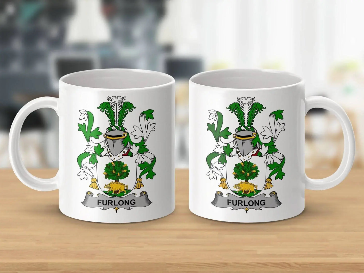 Furlong Surname Irish Family Crest Mug - Celtic Ancestry Gifts