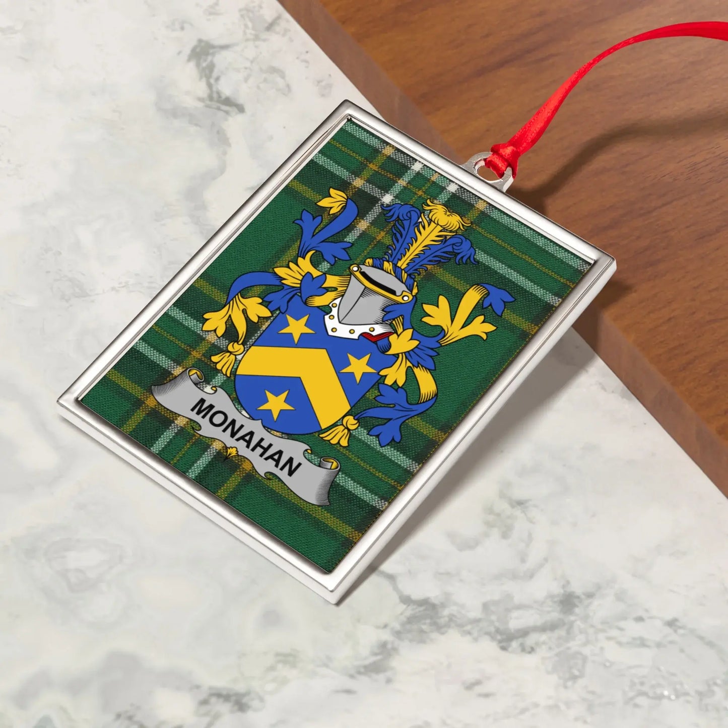 Monahan Family Crest Personalized Ornament product